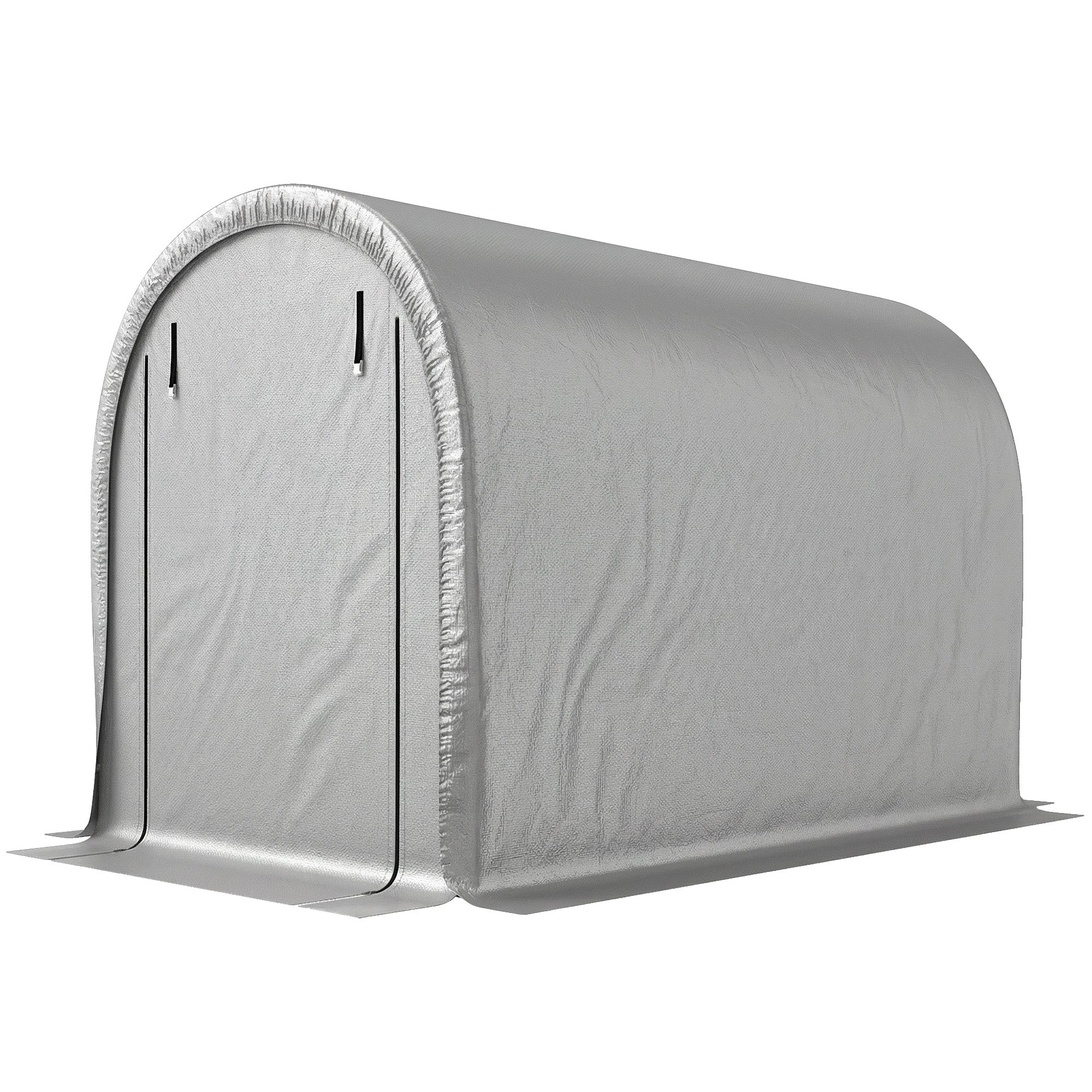8' x 5' Portable Shed with Roll-up Zipper Door, Light Grey - Image 2