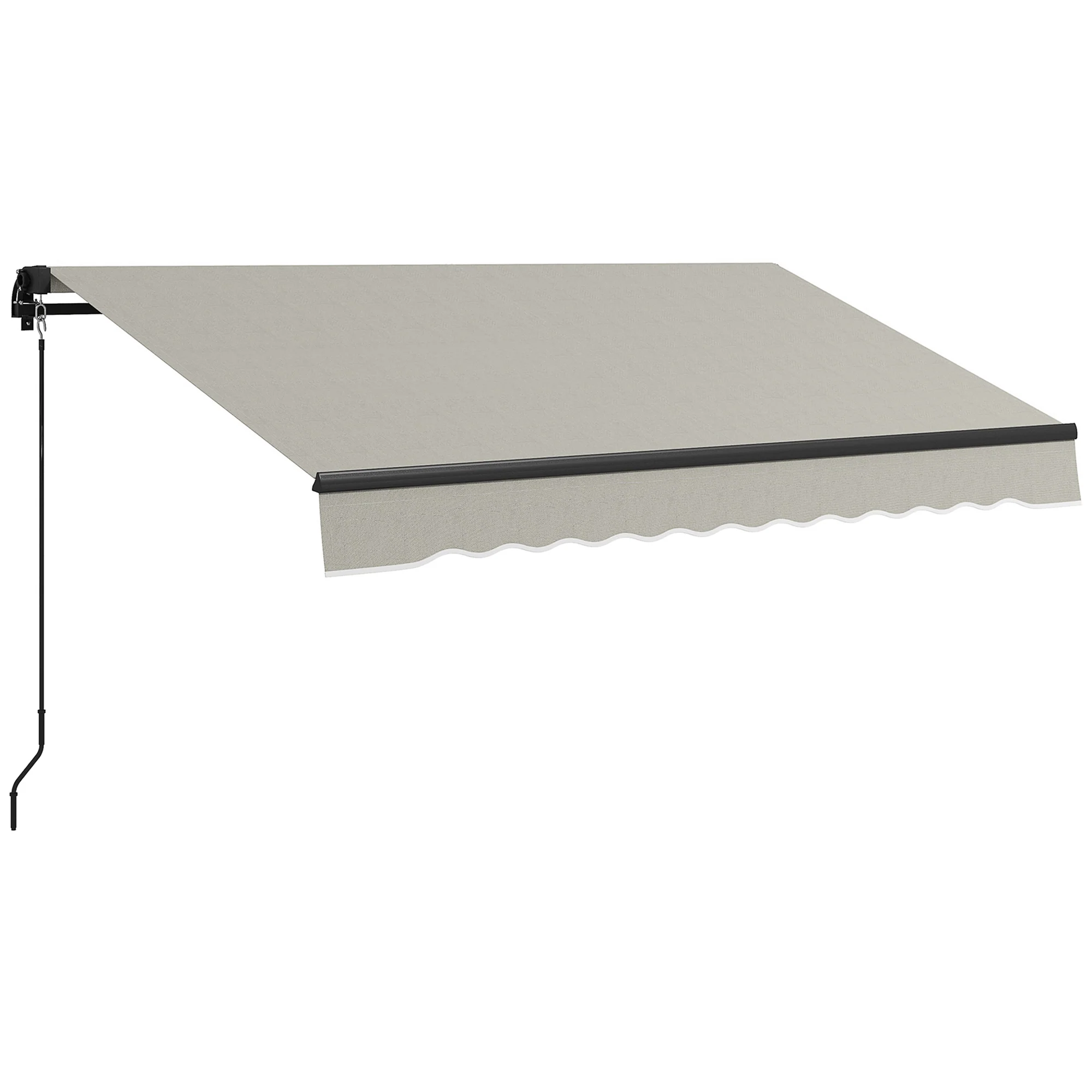 8' x 6.5' Retractable Awning with Manual Crank, 280gsm UV Resistant Fabric and Aluminum Frame, Light Grey - Image 12