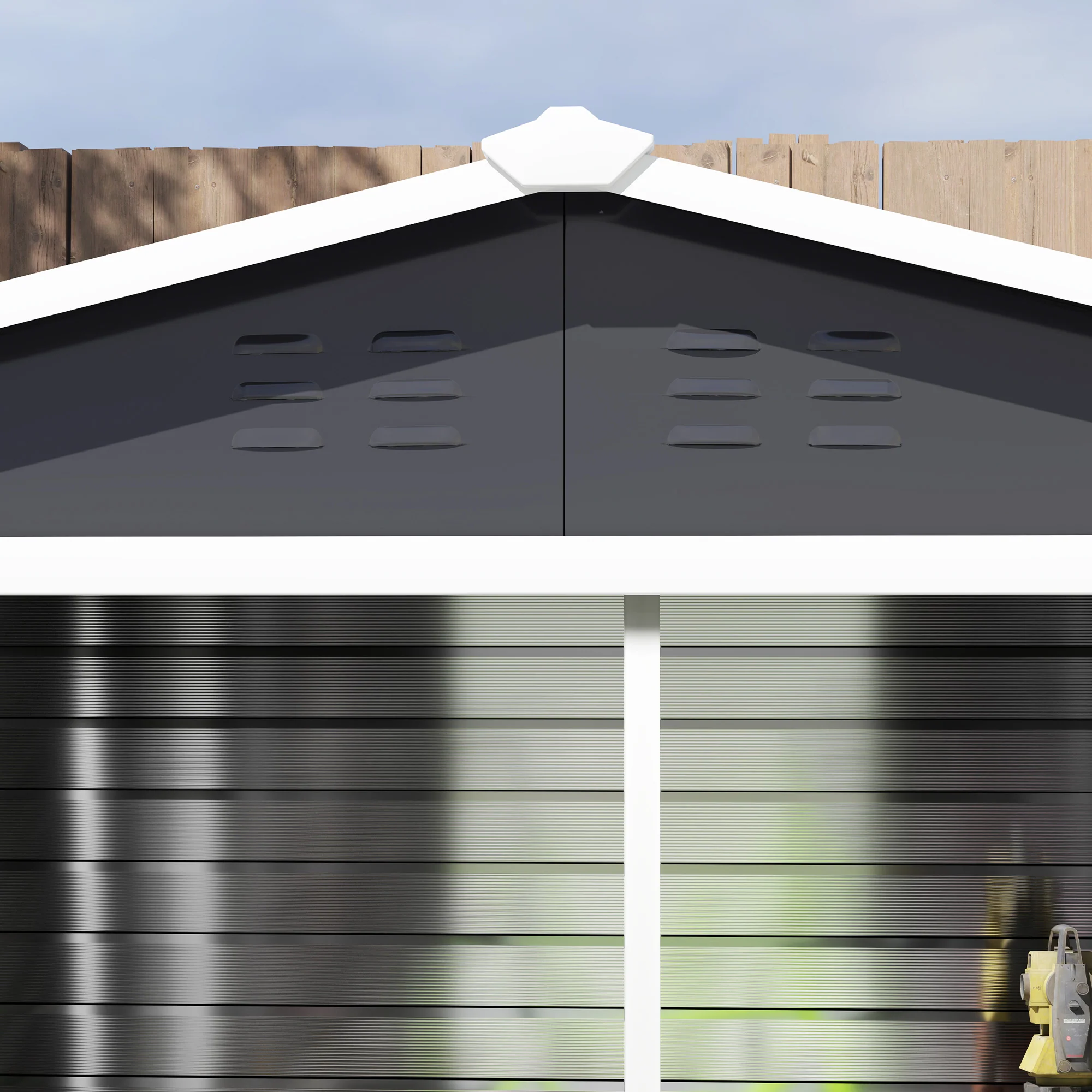 EverBase 8' x 7' Upgraded Storage Shed with Floor Frame and Gloves, Dark Grey - Image 11