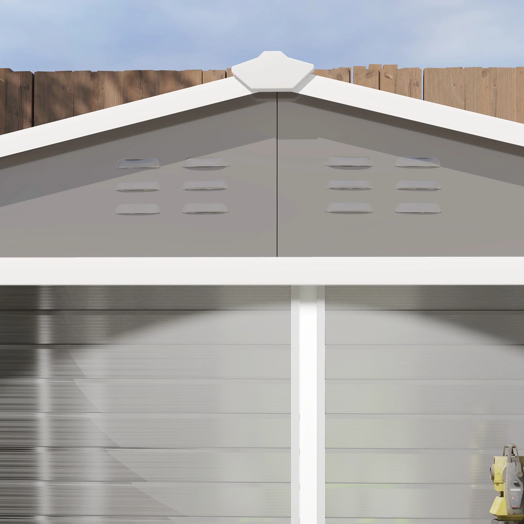 EverBase 8' x 7' Upgraded Storage Shed with Floor Frame and Gloves, Light Grey - Image 11