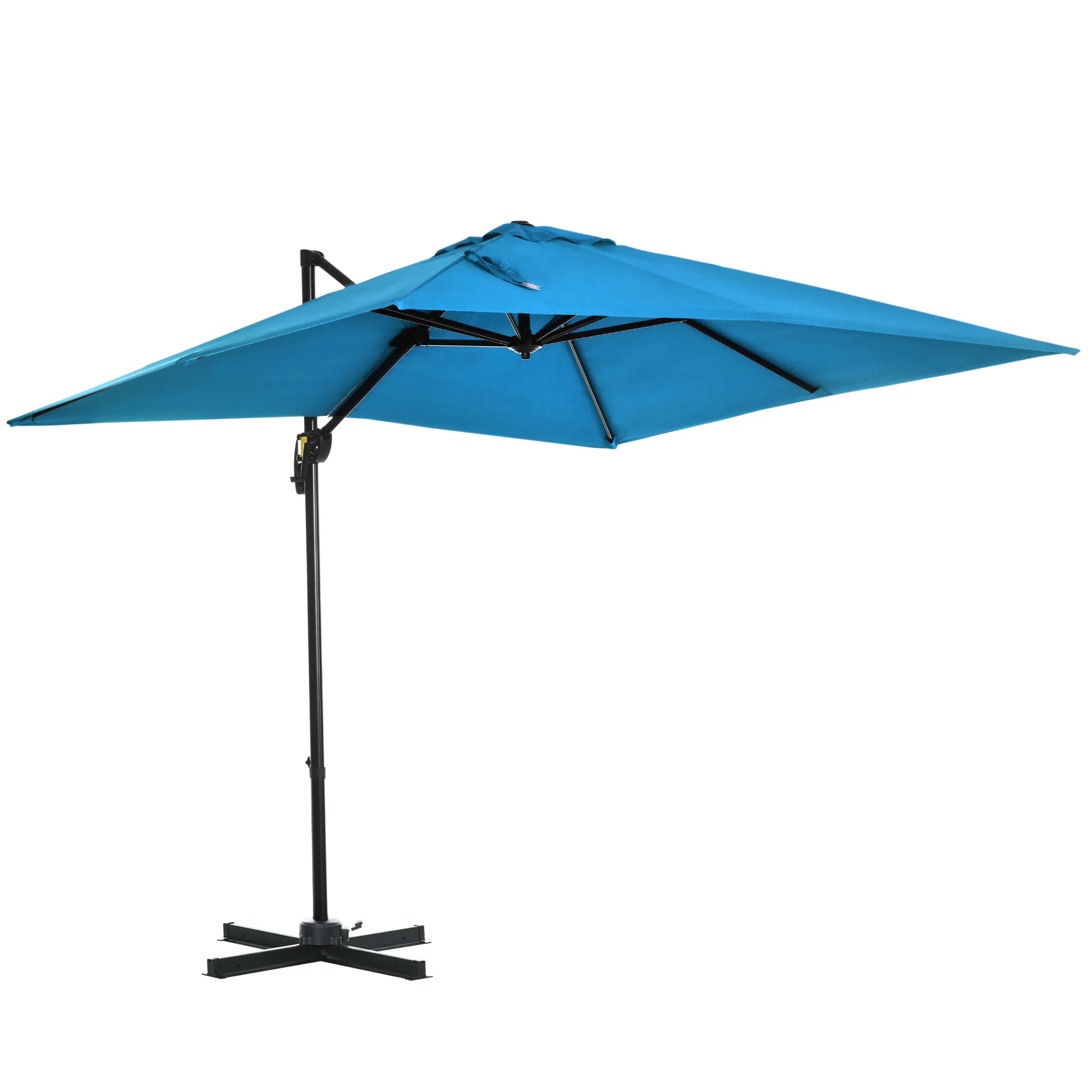 8'x 8' Square Cantilever Umbrella with 360° Rotation & Tilt, Turquoise