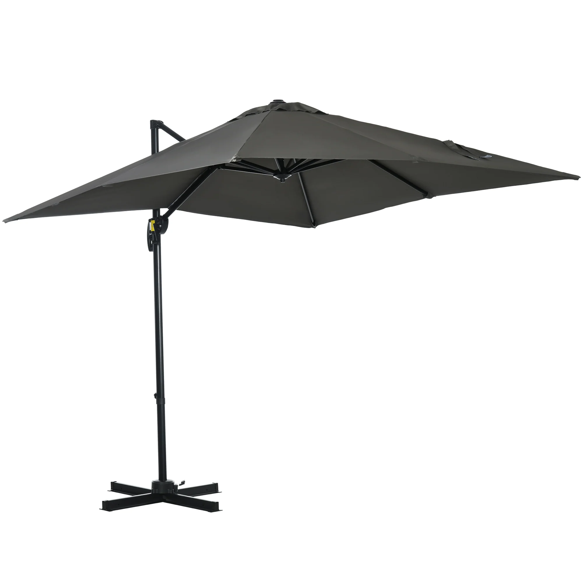 8'x 8' Square Cantilever Umbrella with 360° Rotation & Tilt, Grey - Image 12