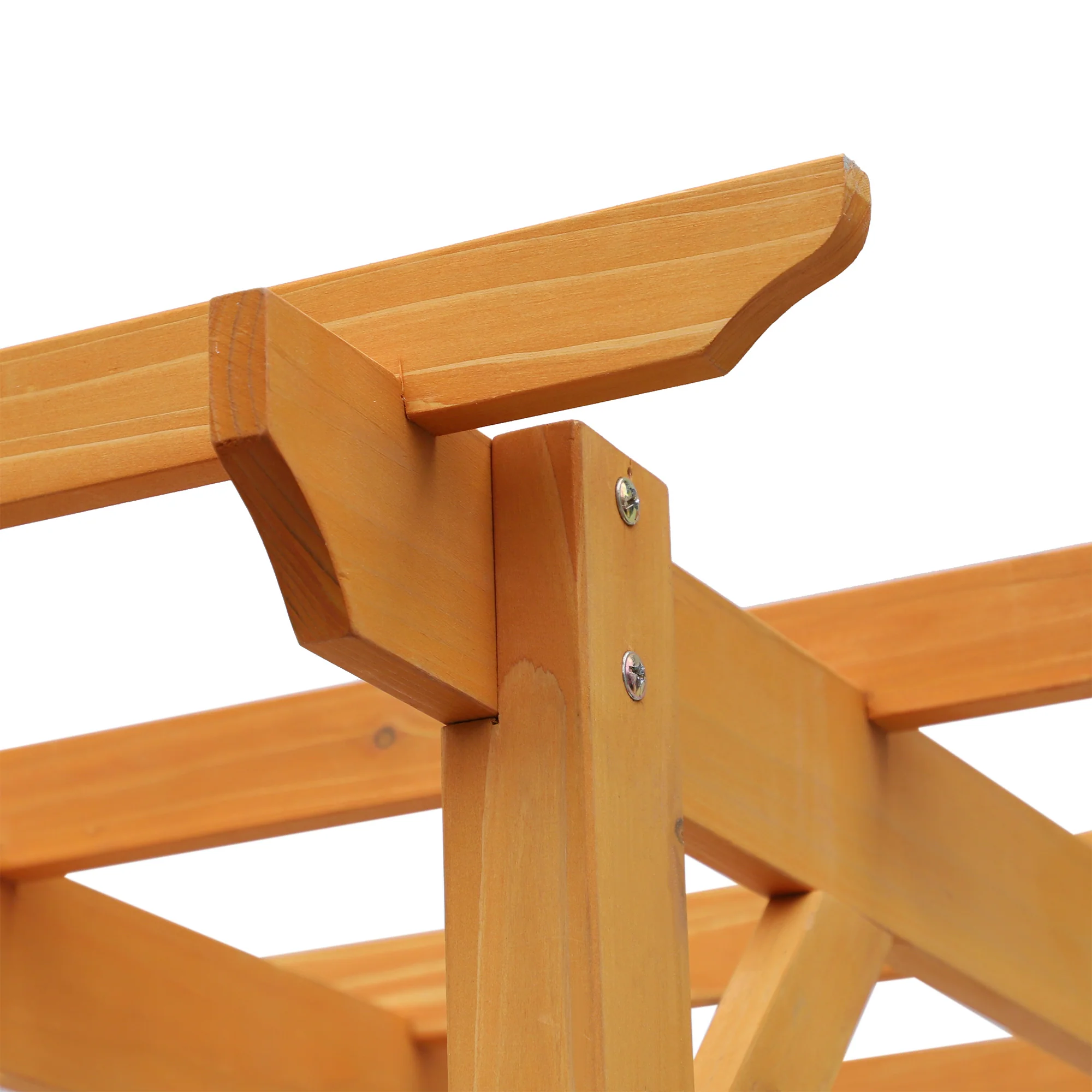 85" Wooden Garden Arbor for Climbing Vines, Orange - Image 10