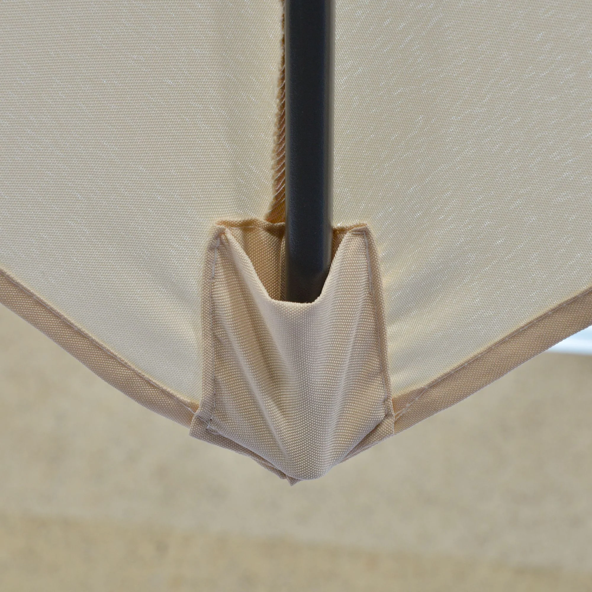 9.6ft Cantilever Patio Umbrella with Crank Handle and Cross Base, Cream White - Image 11