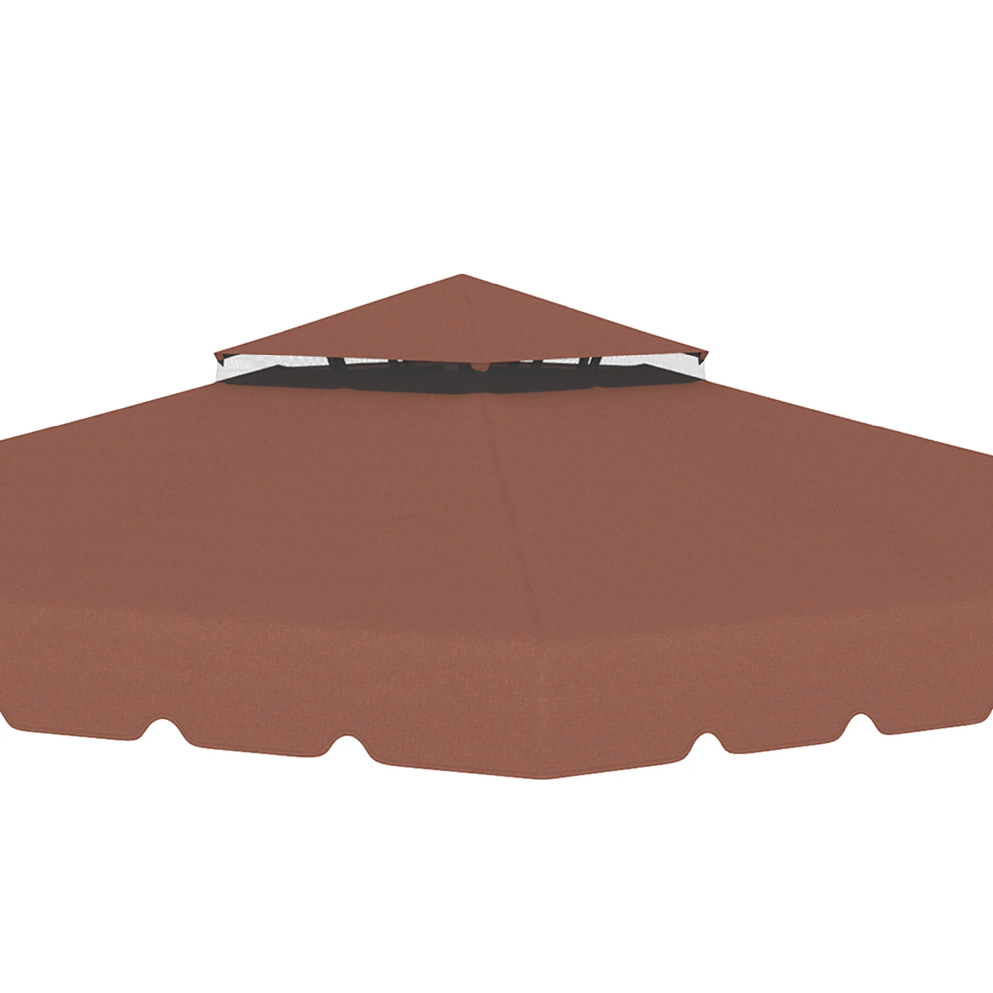 9.8' x 9.8' Gazebo Replacement Canopy with Double Vented Roof, TOP ONLY, Coffee - Image 11