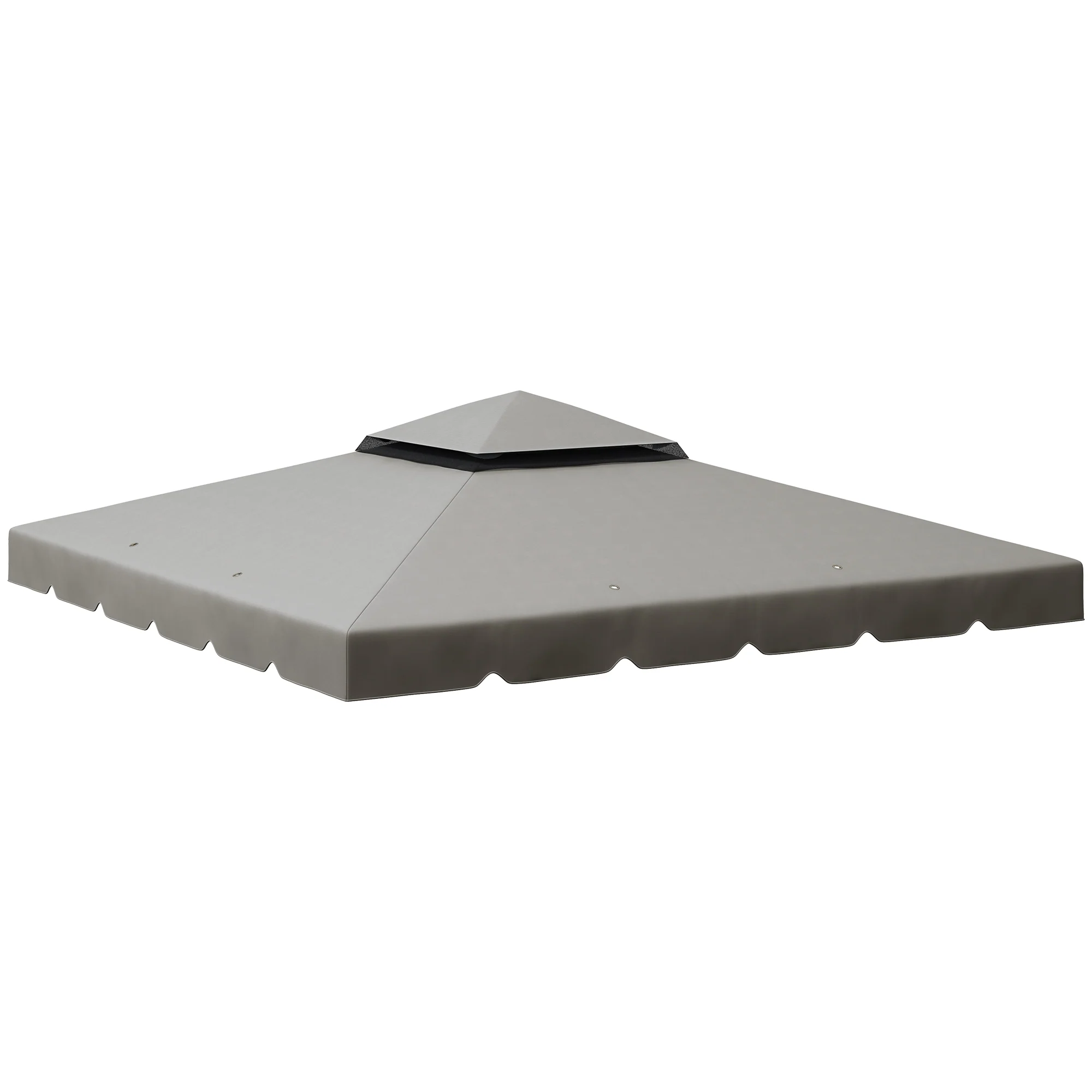 9.8' x 9.8' Gazebo Replacement Canopy with Double Vented Roof, TOP ONLY, Grey - Image 12