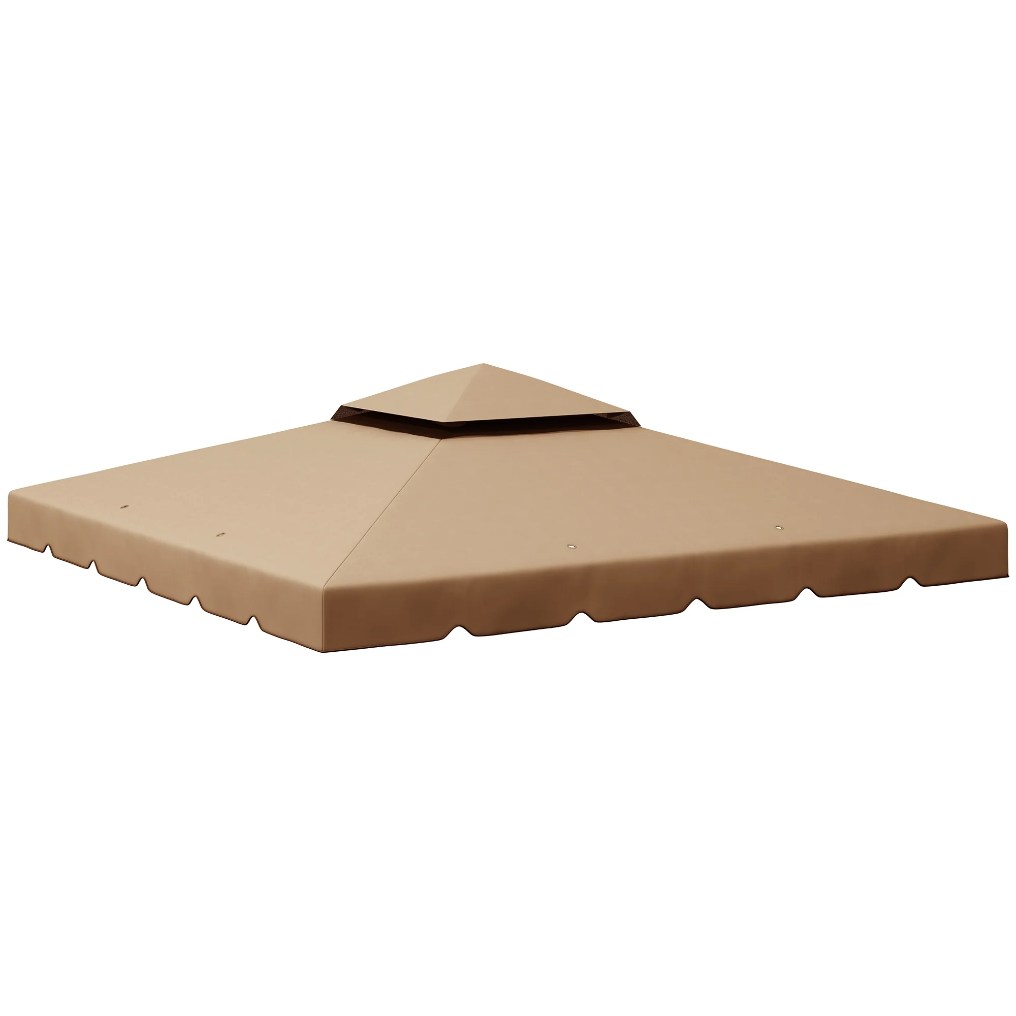 9.8' x 9.8' Gazebo Replacement Canopy with Double Vented Roof, TOP ONLY, Khaki - Image 12