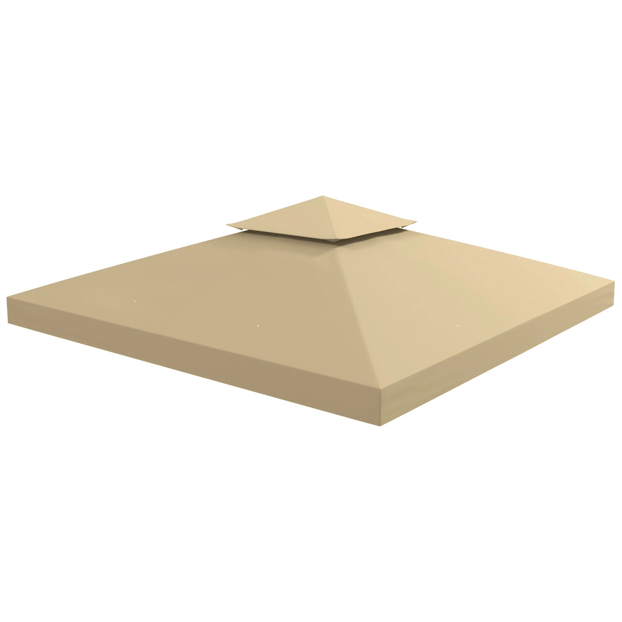 9.8' x 9.8' 2-Tier Gazebo Replacement Canopy, Beige - Image 2