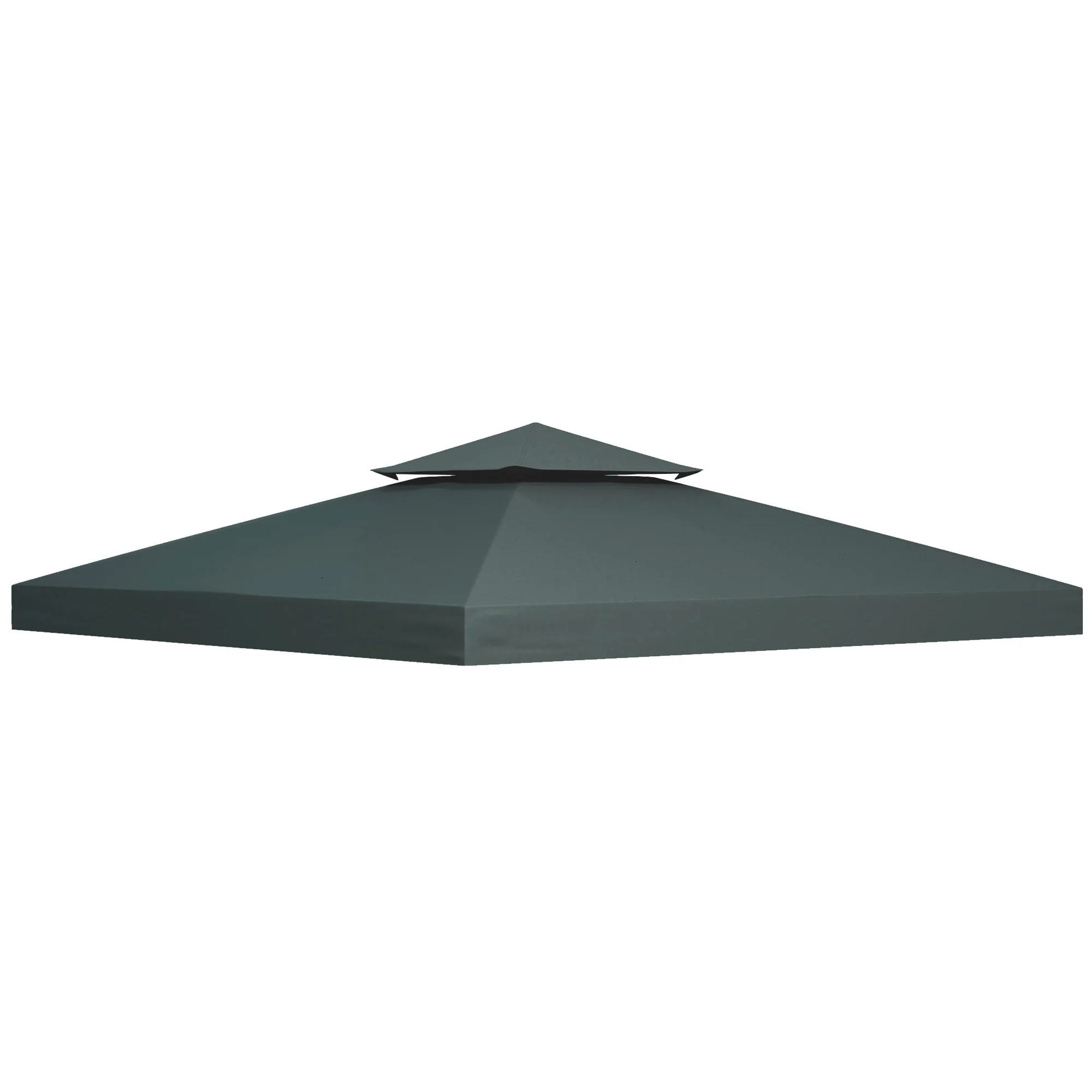 9.8' x 9.8' 2-Tier Gazebo Replacement Canopy, Charcoal Grey - Image 12
