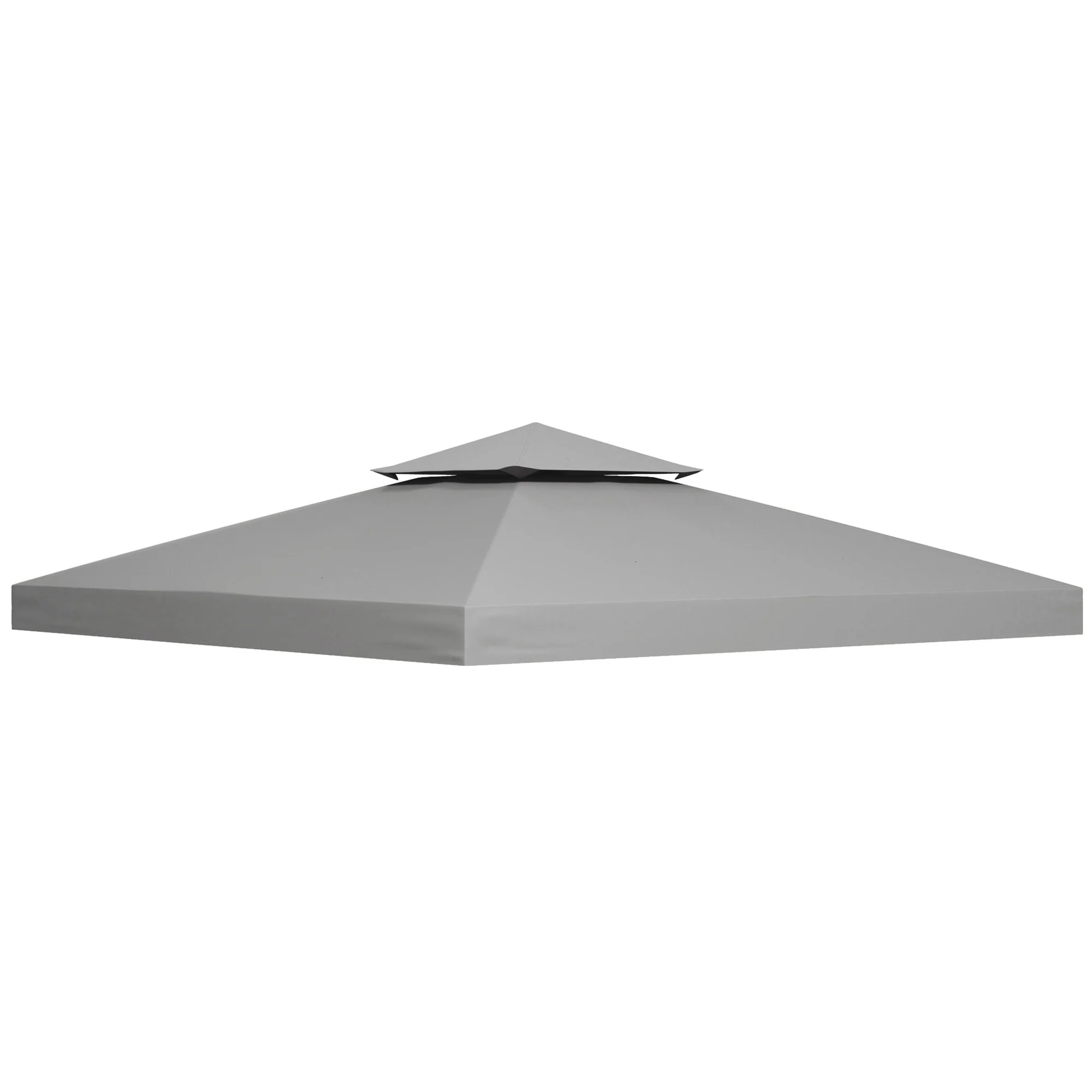 9.8' x 9.8' 2-Tier Gazebo Replacement Canopy, Light Grey - Image 12