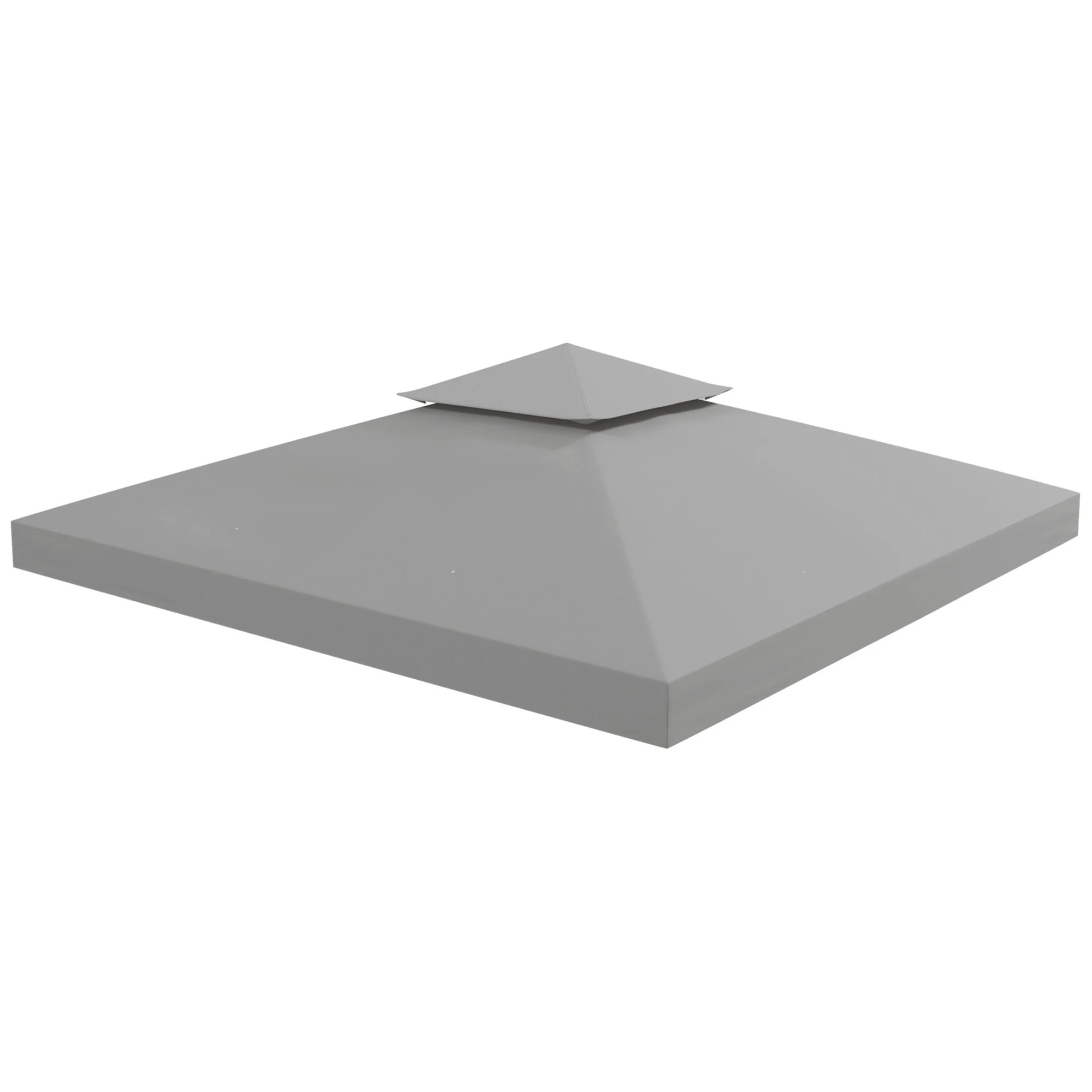 9.8' x 9.8' 2-Tier Gazebo Replacement Canopy, Light Grey - Image 2