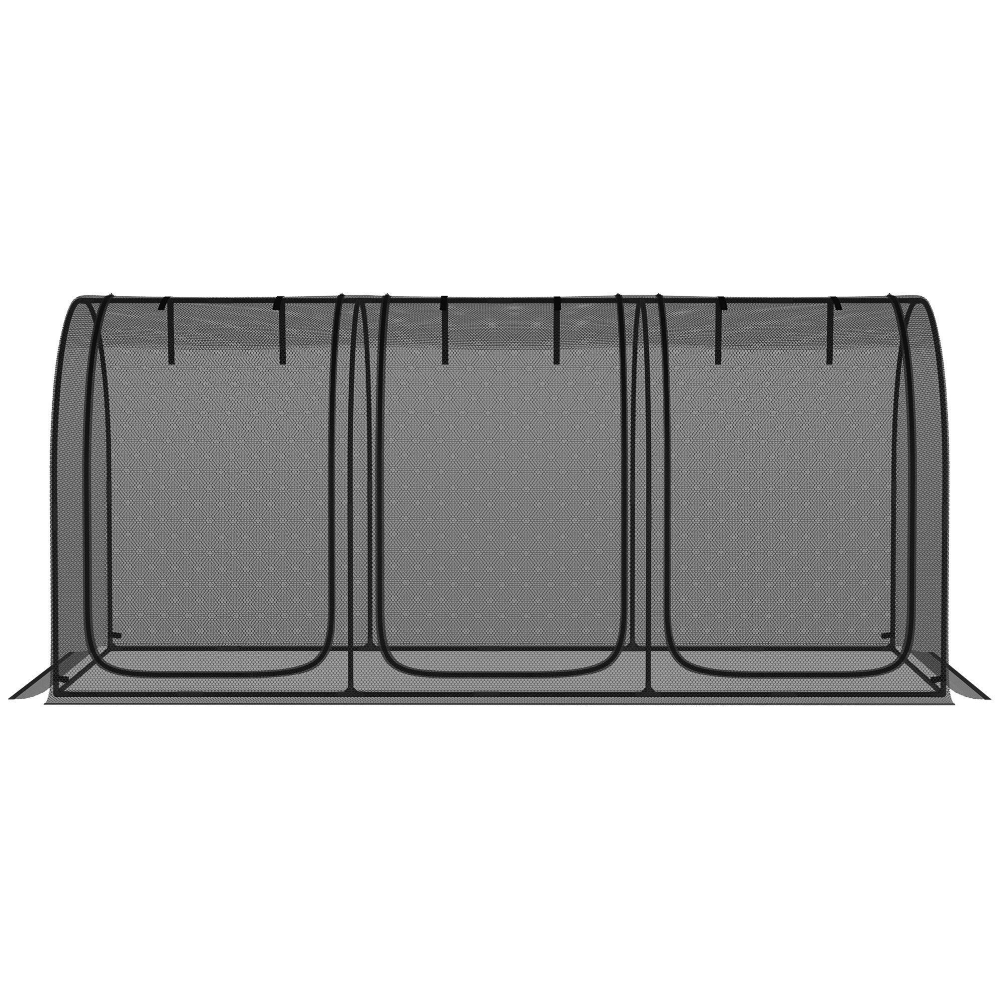 9' x 4' Crop Cage with 3 Zippered Doors & Stakes, Black - Image 10