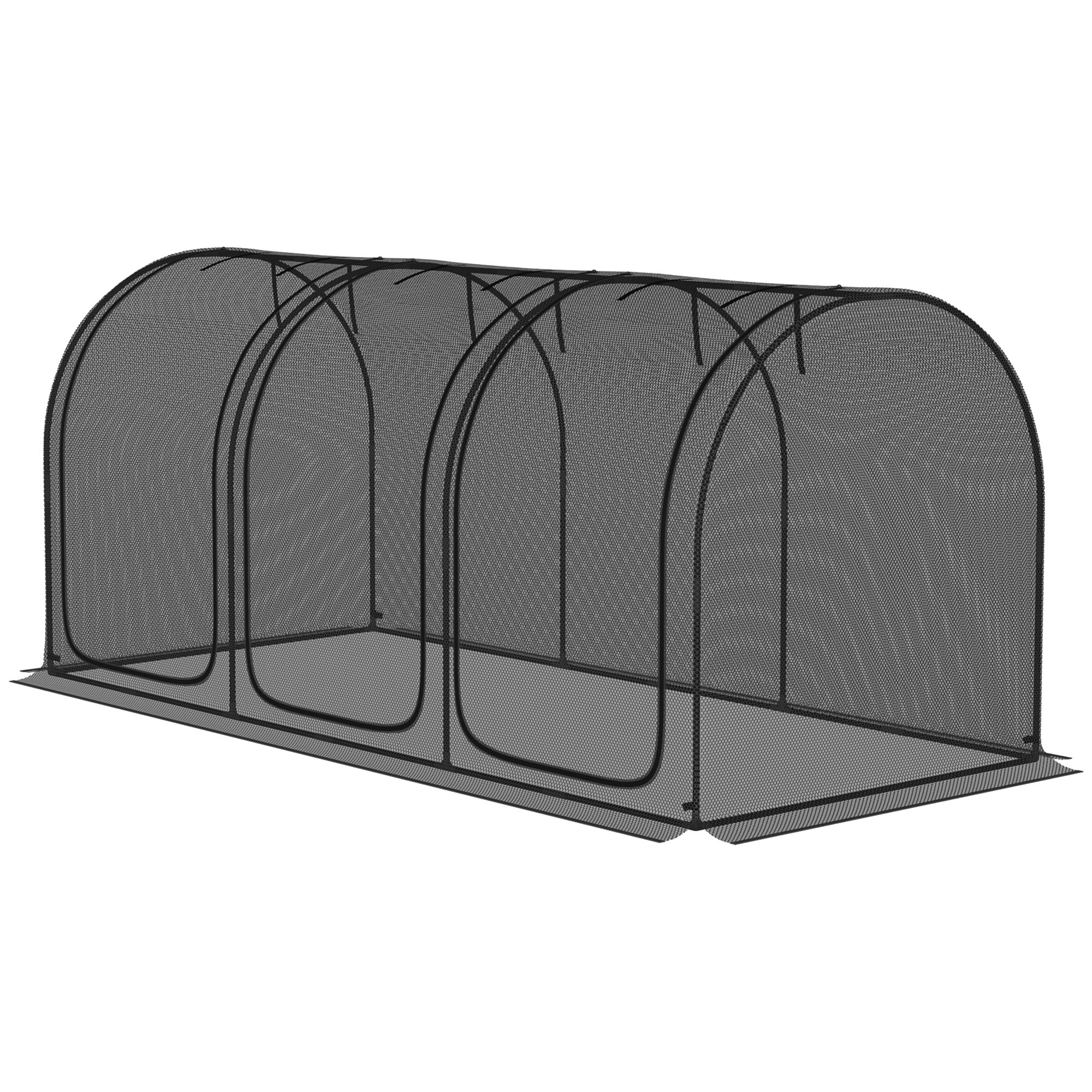 9' x 4' Crop Cage with 3 Zippered Doors & Stakes, Black - Image 2