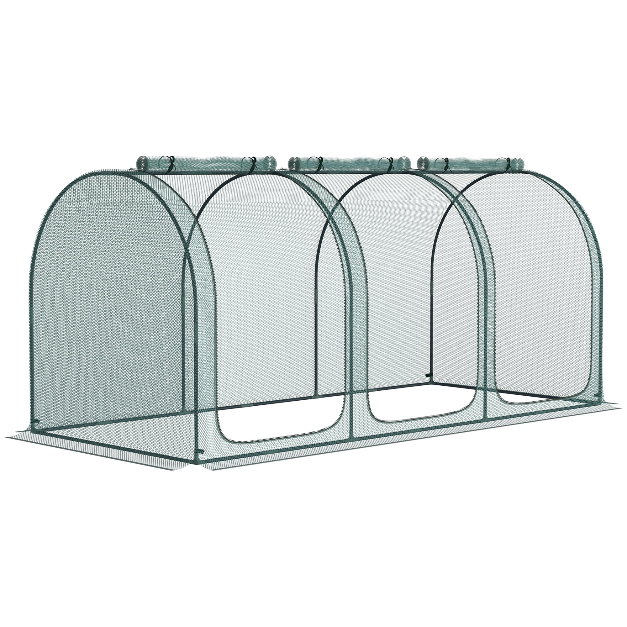9' x 4' Crop Cage with 3 Zippered Doors & Stakes, Green