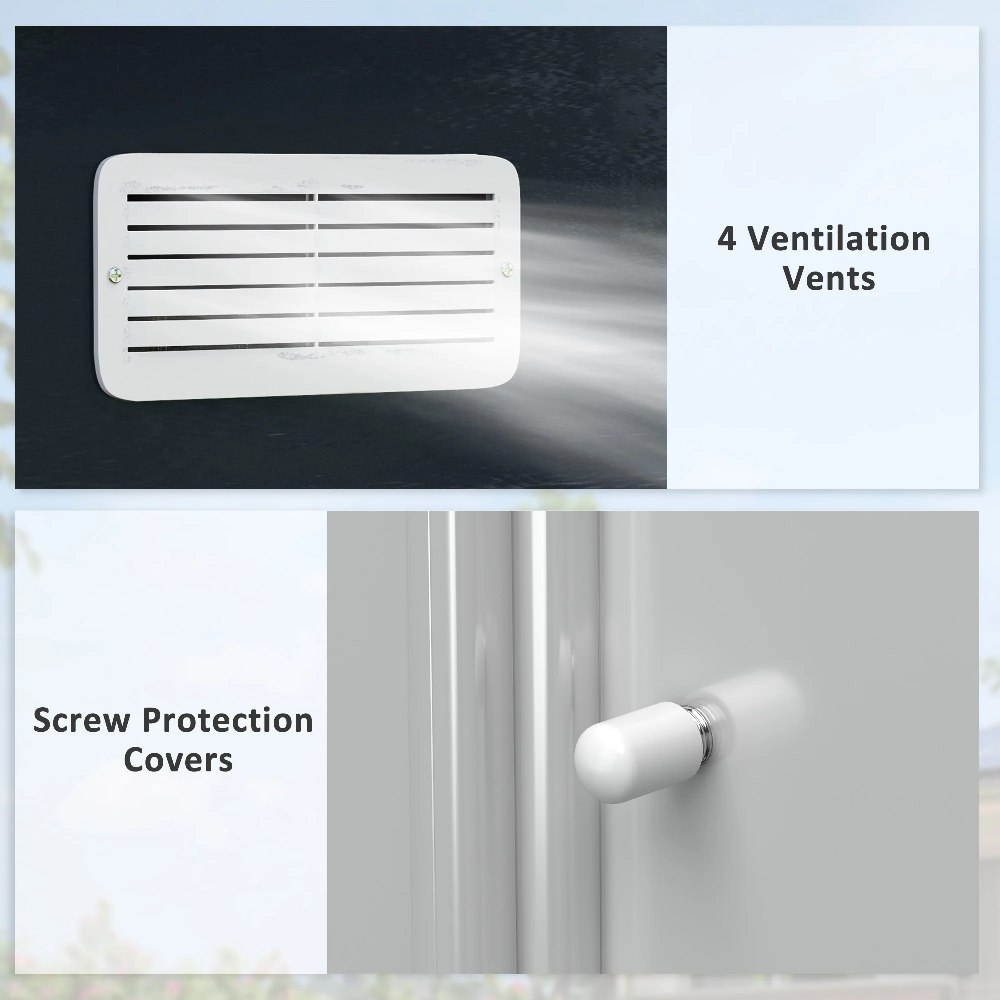 EverBase 9 x 6ft Metal Garden Shed with Double Sliding Doors & Shutter Vents, Dark Grey - Image 9