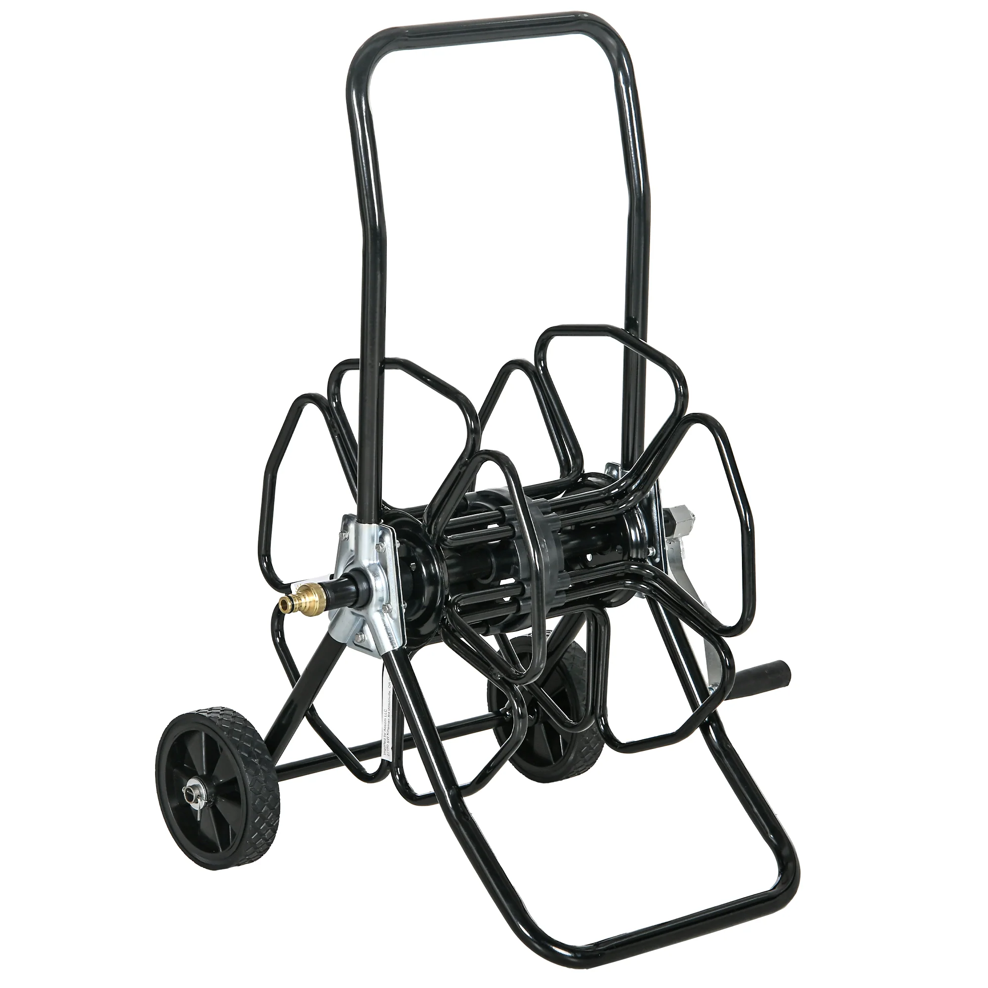 98ft 5/8" Hose Reel Cart with Wheels (Hose Not Included), Black - Image 12