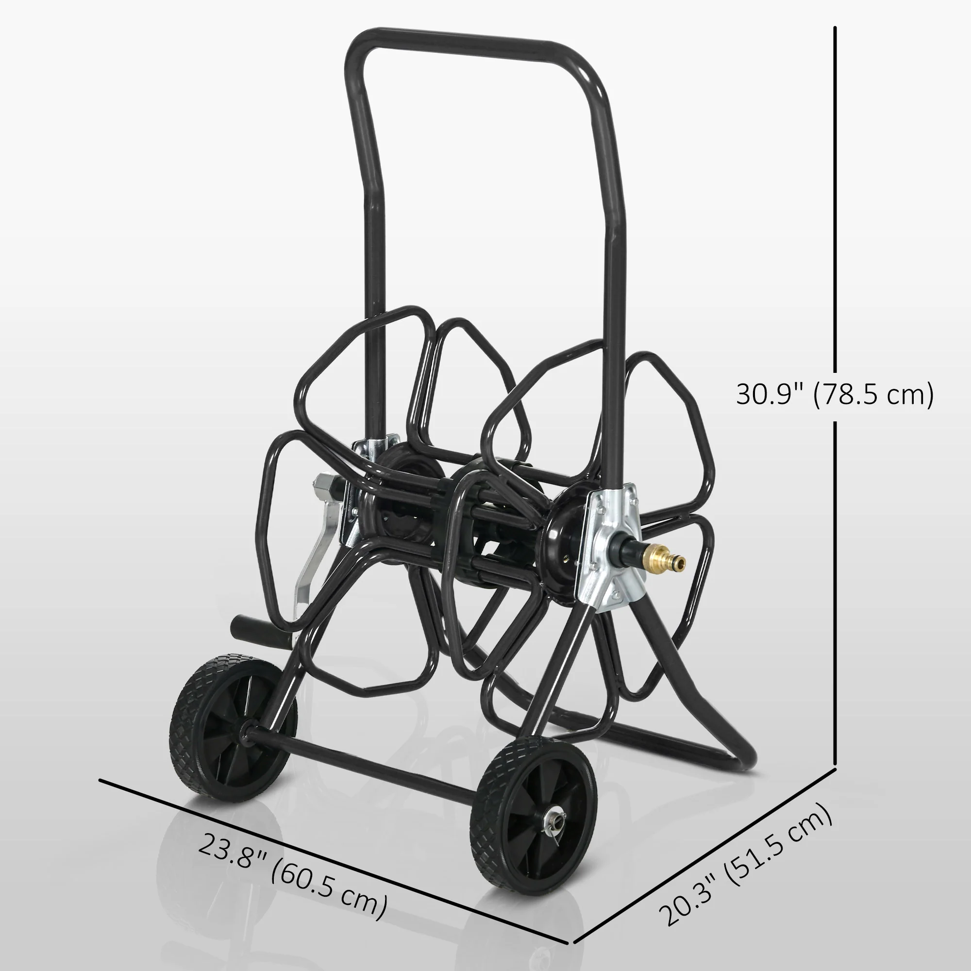 98ft 5/8" Hose Reel Cart with Wheels (Hose Not Included), Black - Image 5