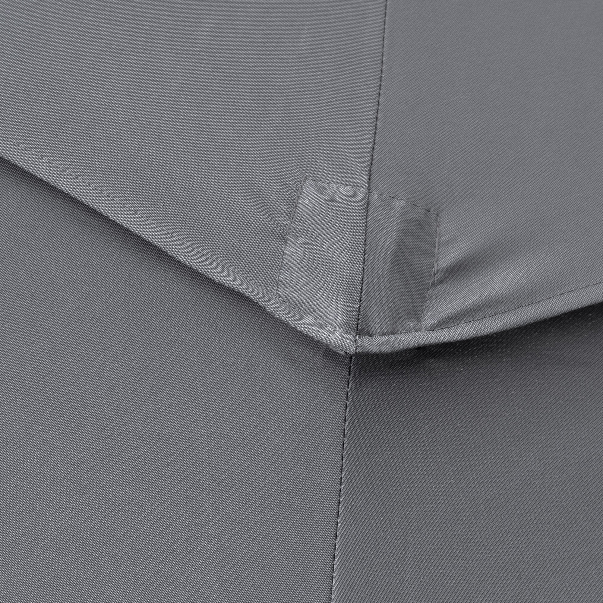 9' 3-Tier Market Umbrella with Push-Button Tilt & Crank, Light Grey - Image 11