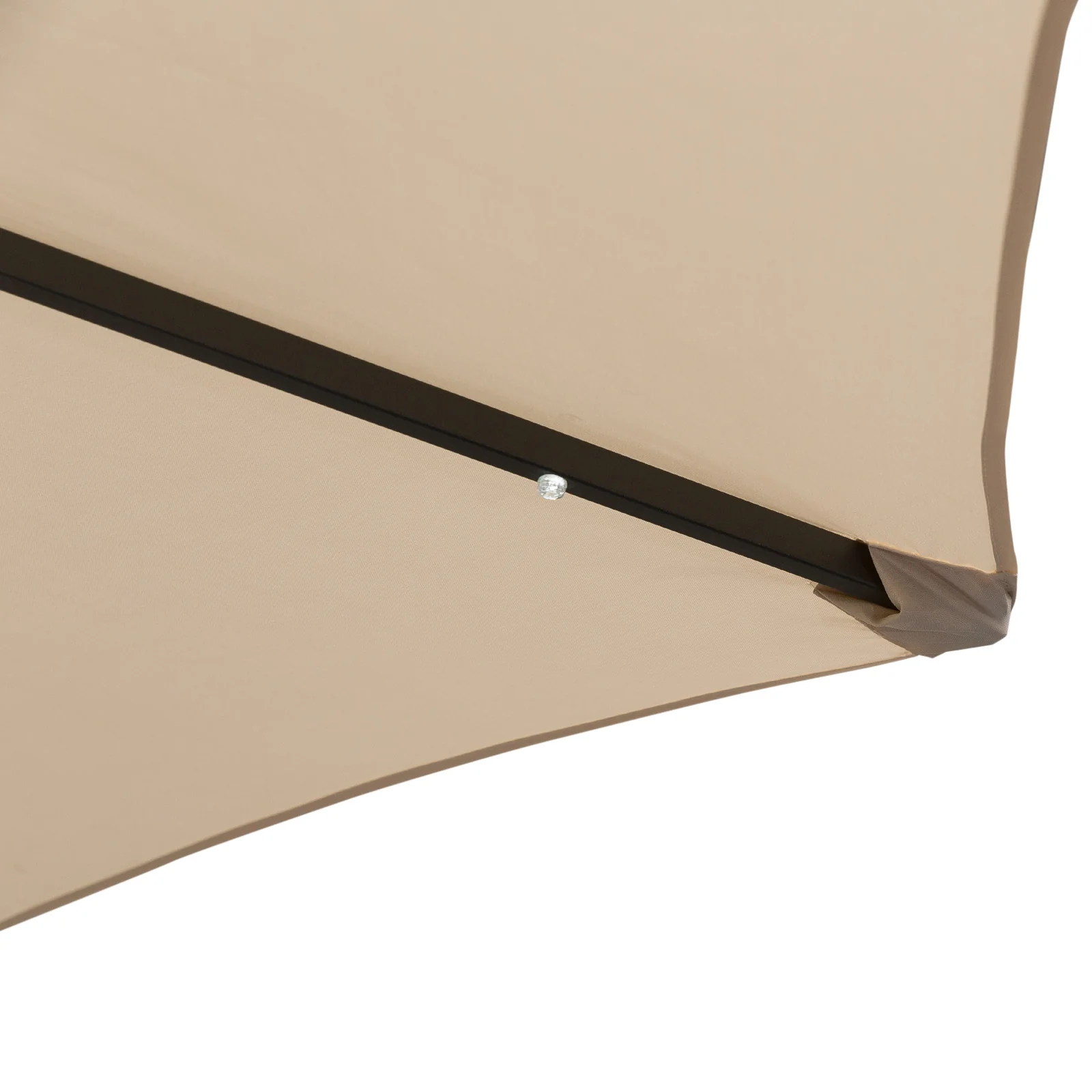 9ft Solar Patio Umbrella Outdoor Sunshade 24 LED Lights Tilt Canopy, Cream - Image 11