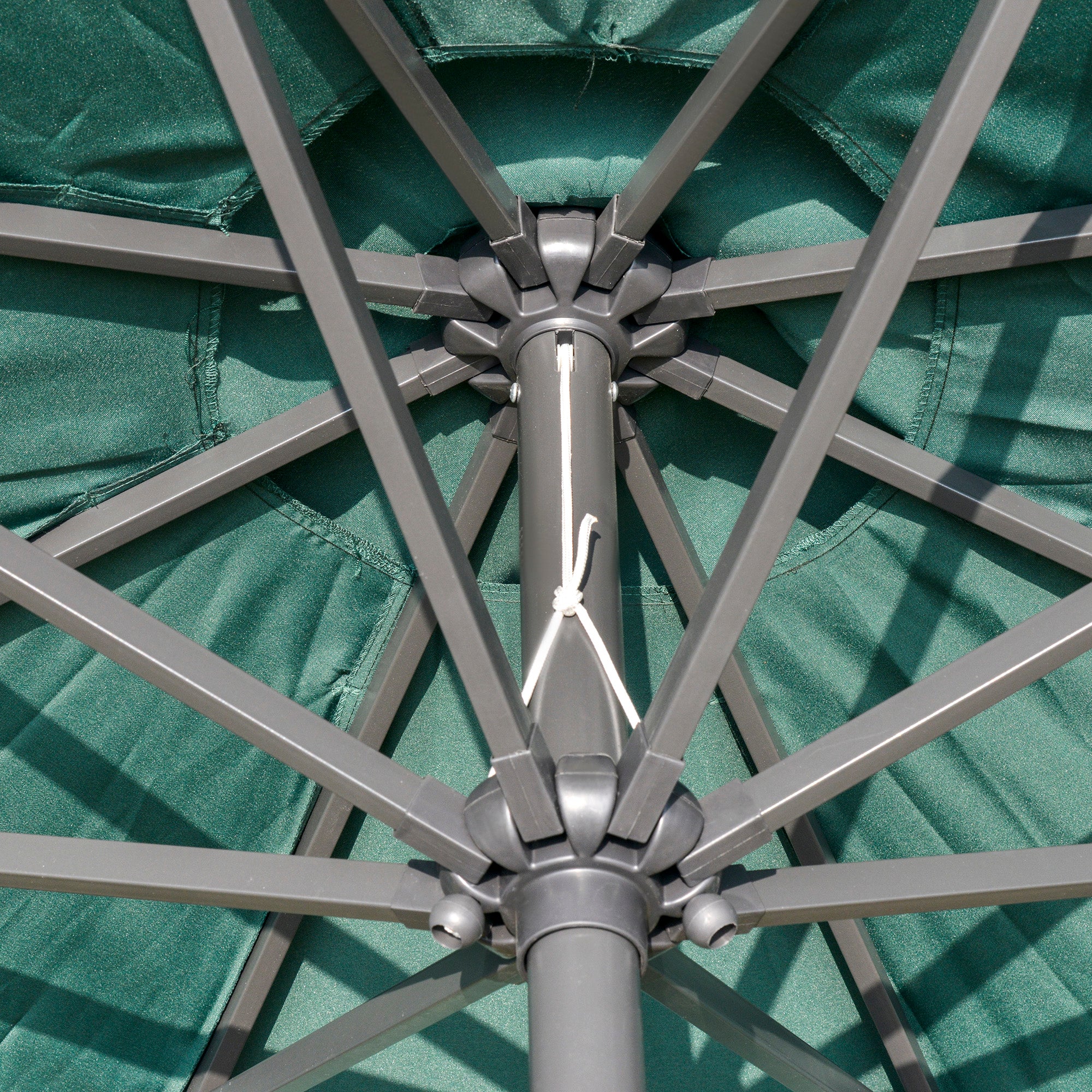 9ft Solar Patio Umbrella Outdoor Sunshade 24 LED Lights Tilt Canopy, Green - Image 11