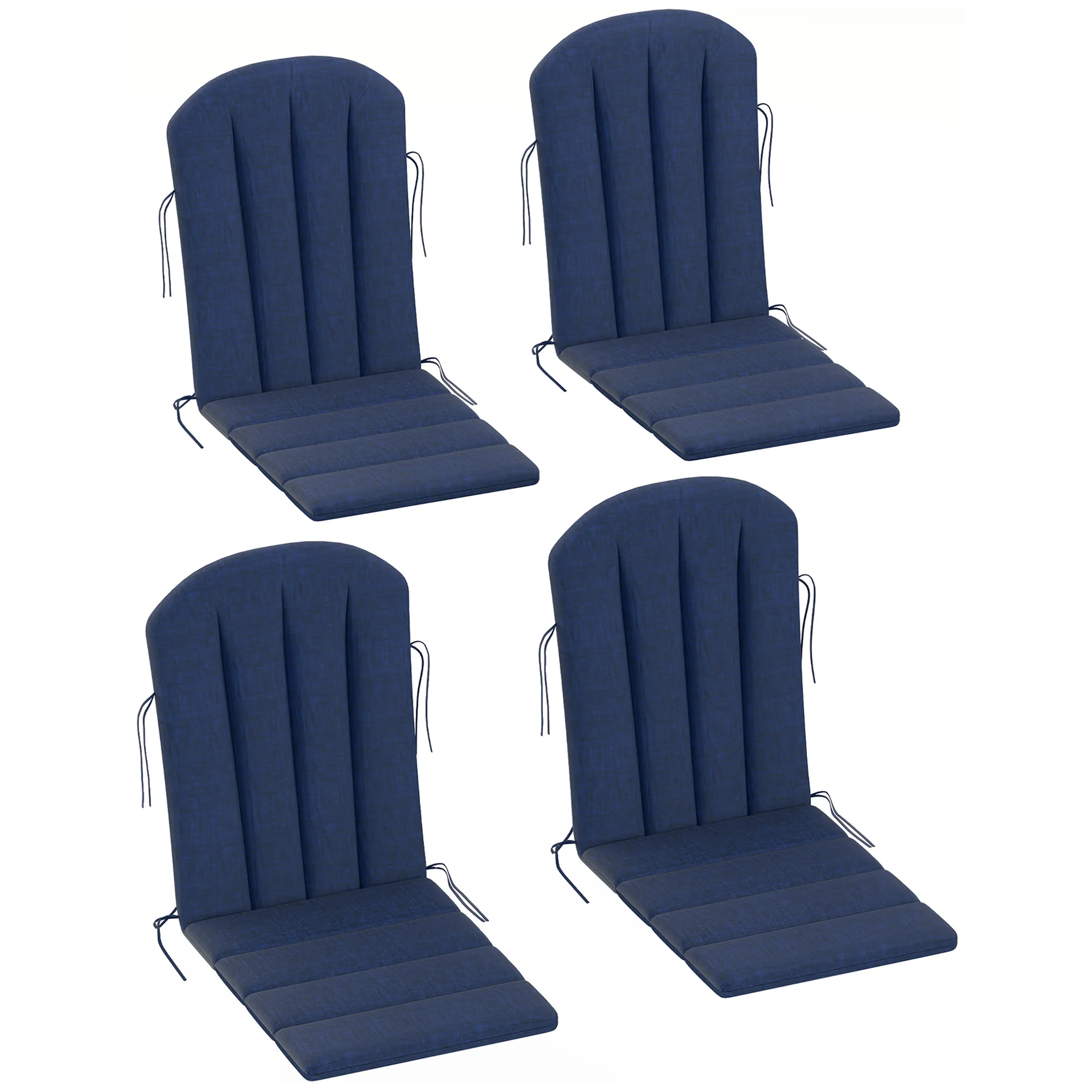 4-Piece Adirondack Chair Cushion Set with Ties, Navy Blue - Image 12