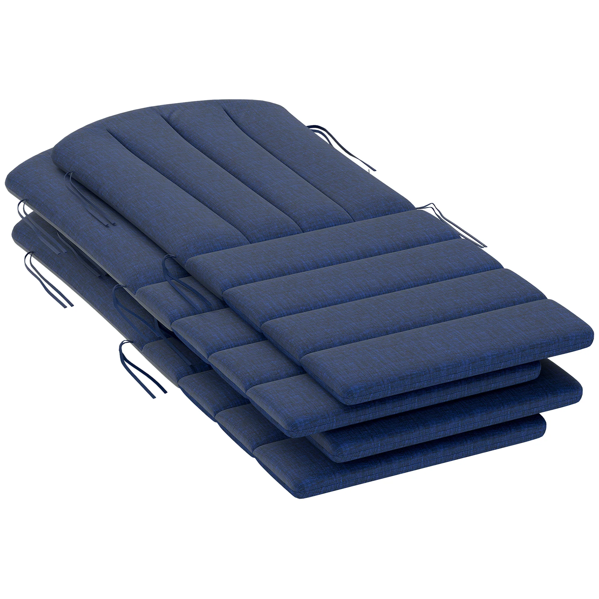 4-Piece Adirondack Chair Cushion Set with Ties, Navy Blue - Image 2