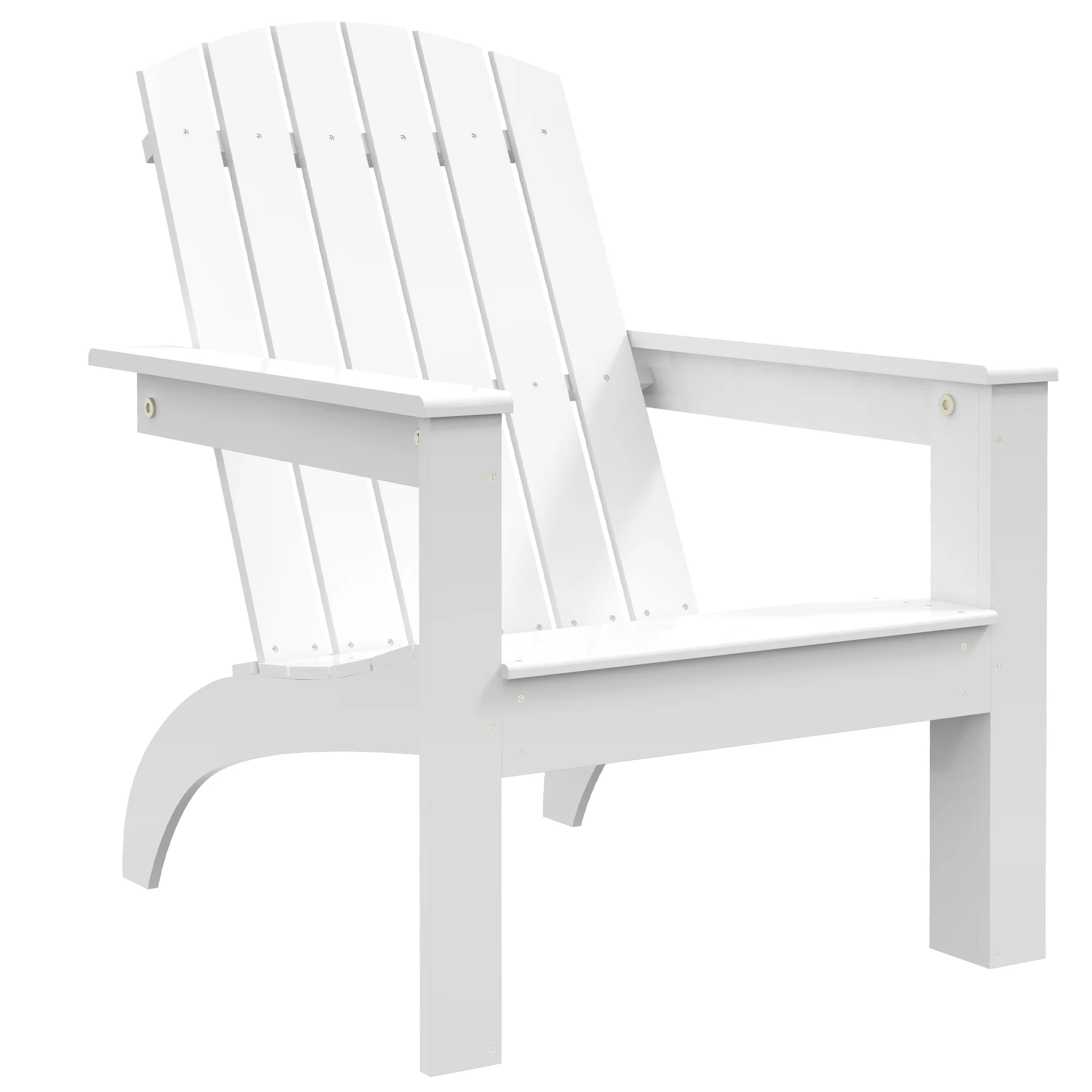 Adirondack Patio Muskoka Chair, Pre-Assembled Backrest Chaise with High-back, White