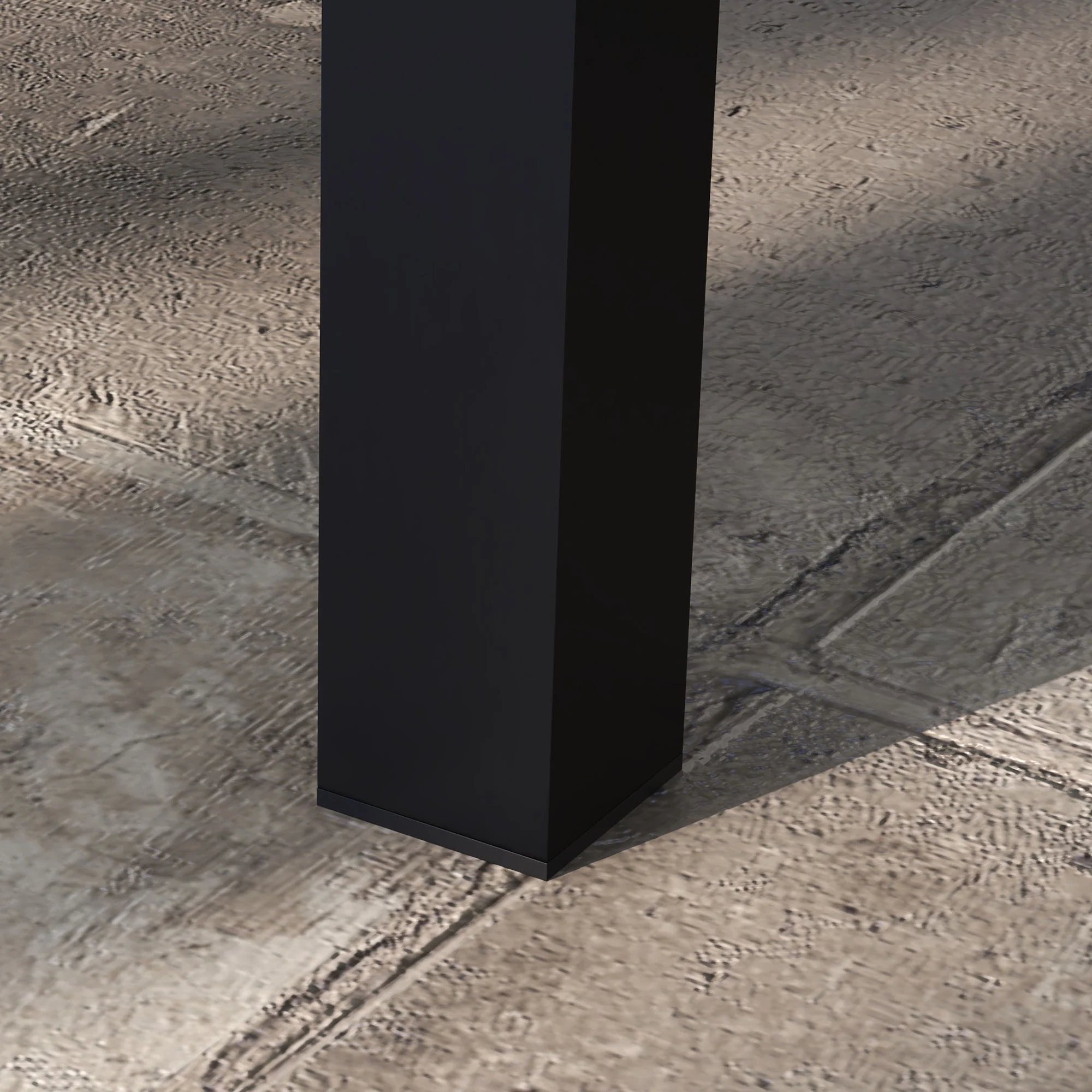 Aluminium Patio Side Table with Wood Grain Effect & Slat Tabletop, 100cm x 60cm, Black - Image 8
