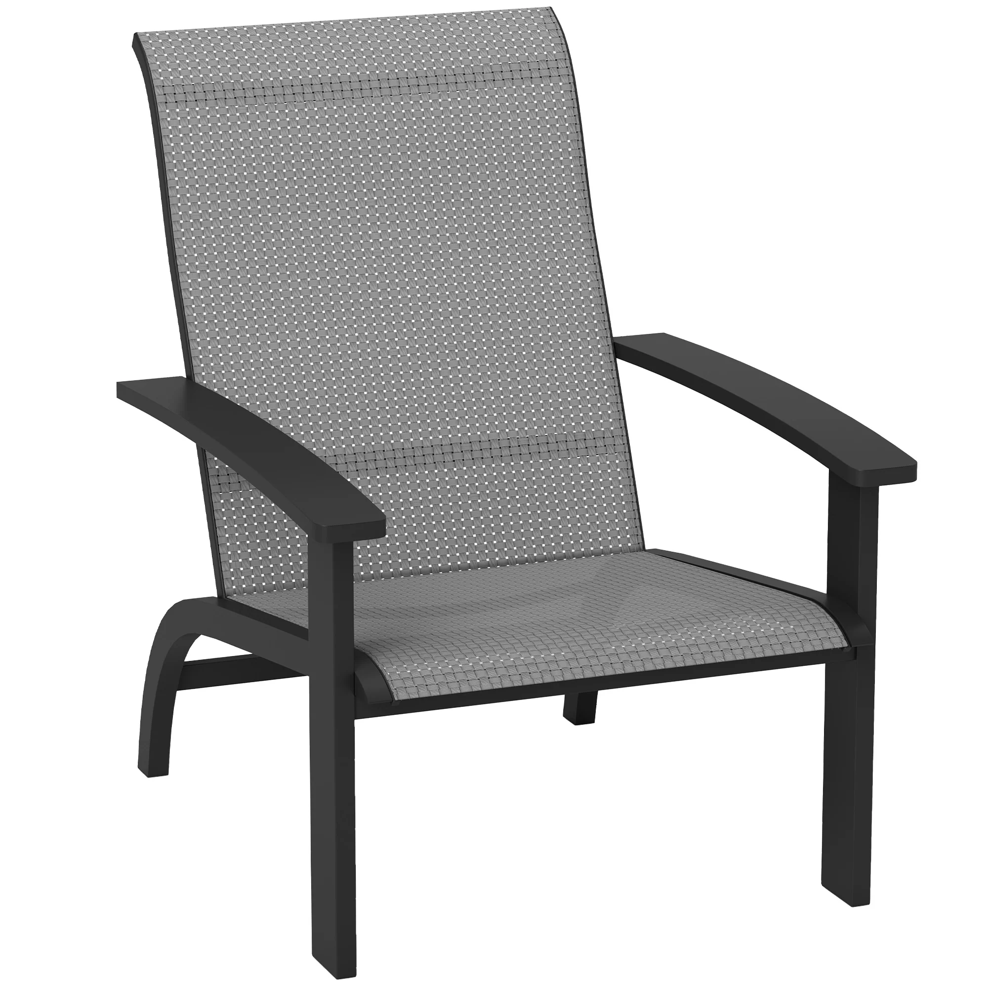 Outdoor Adirondack Chairs Muskoka Chairs with Mesh Seat & High Back, Dark Grey