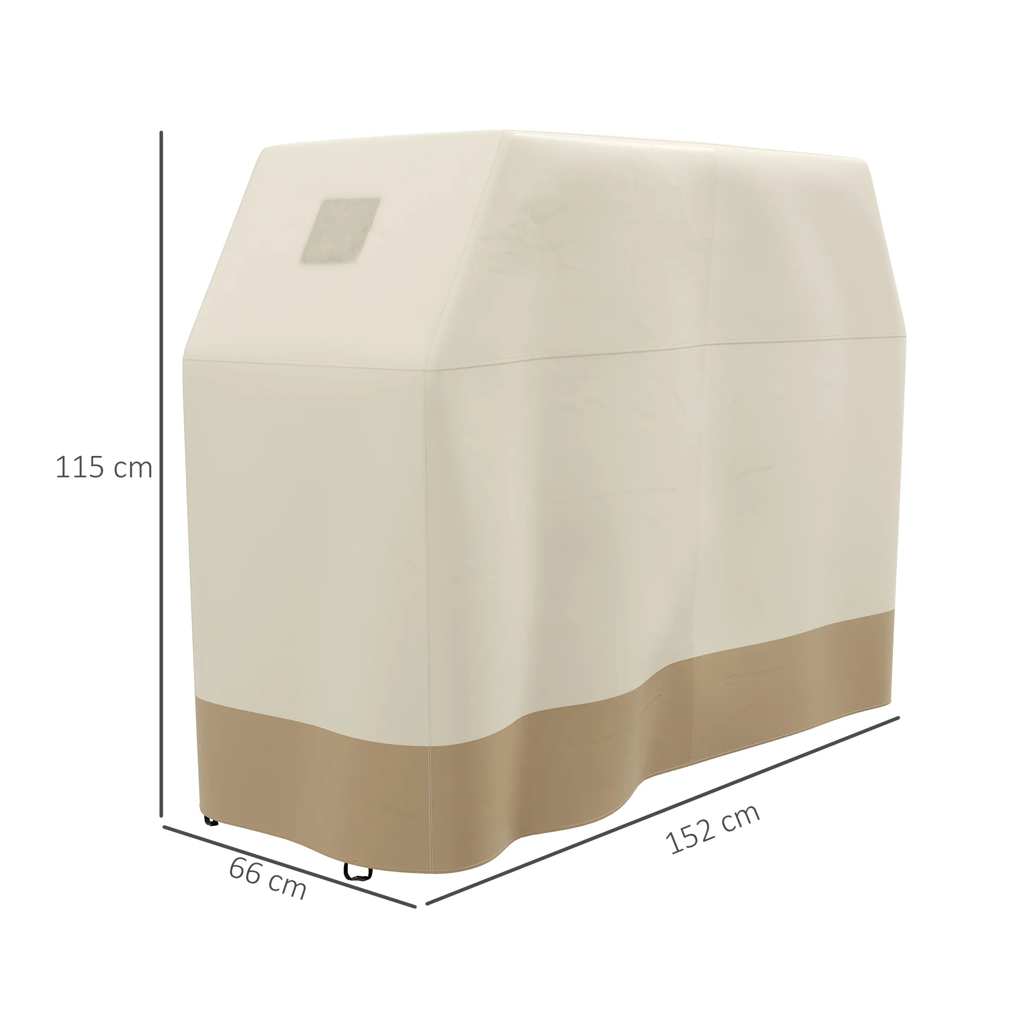 300D Oxford Fabric Barbecue Covers for Rectangular Gas Grill, 152 x 66 x 115cm, Beige - Image 5