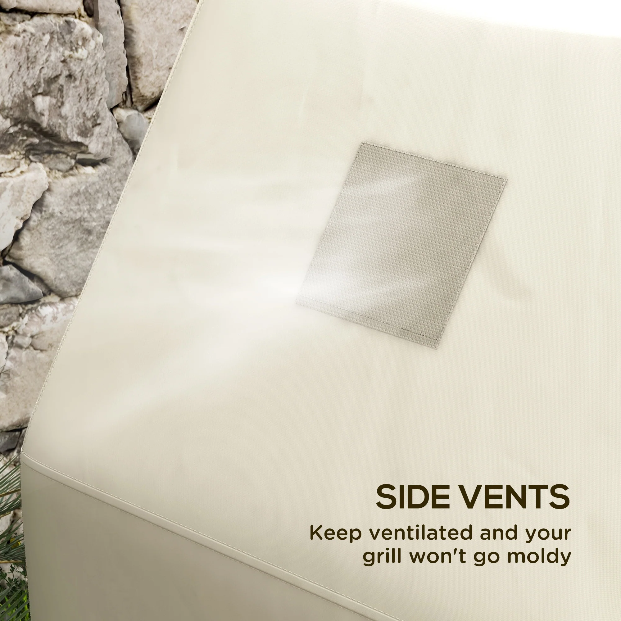 300D Oxford Fabric Barbecue Covers for Rectangular Gas Grill, 152 x 66 x 115cm, Beige - Image 8