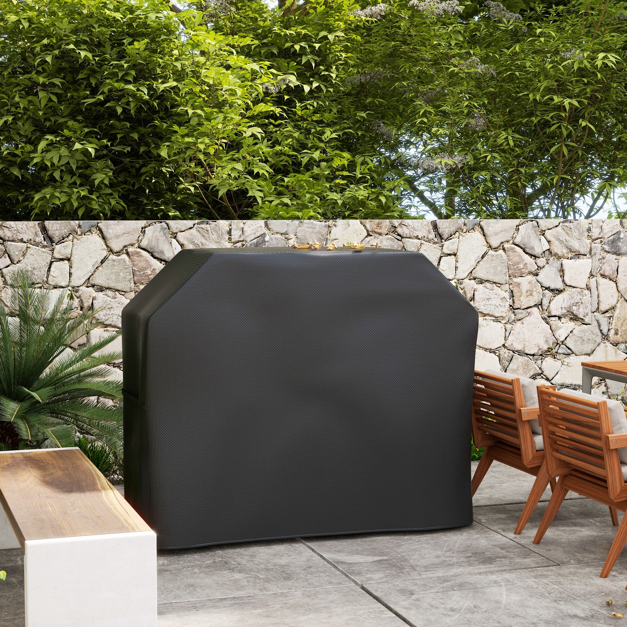 420D Oxford Fabric Barbecue Covers for Rectangular Gas Grill, 147 x 61 x 120cm, Black - Image 3