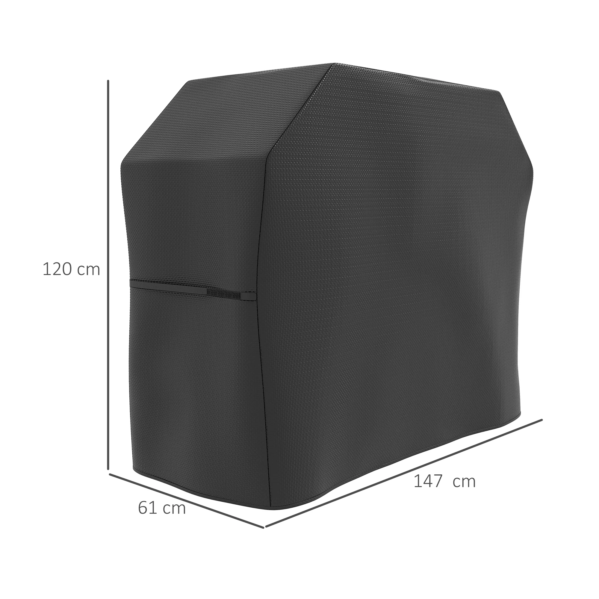 420D Oxford Fabric Barbecue Covers for Rectangular Gas Grill, 147 x 61 x 120cm, Black - Image 5