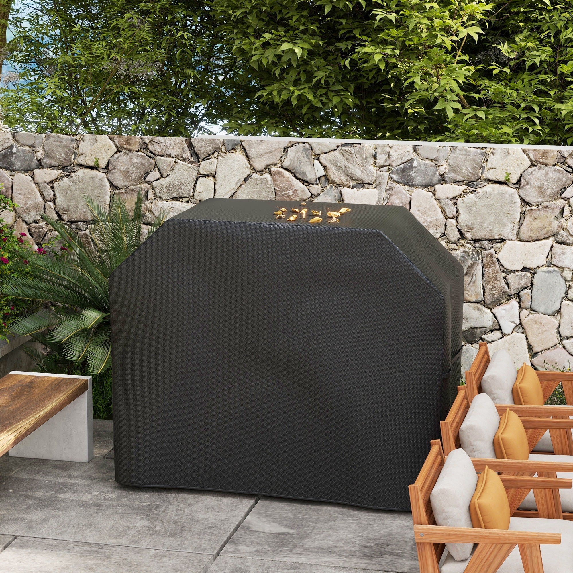 420D Oxford Fabric Barbecue Covers for Rectangular Gas Grill, 147 x 61 x 120cm, Black - Image 9