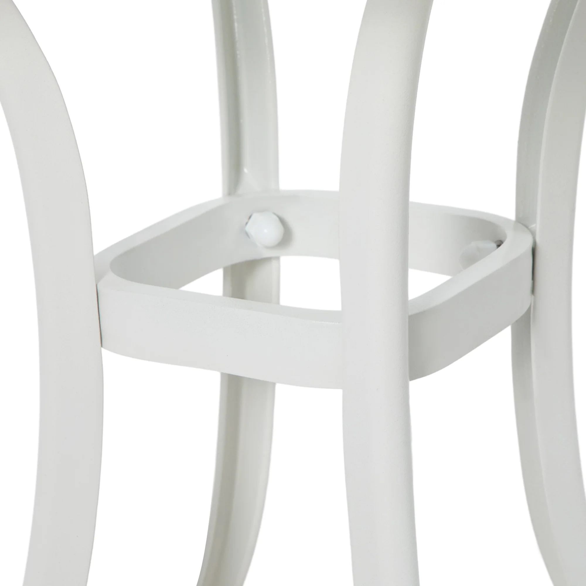 21" Square Outdoor End Table, Cast Aluminum Patio Side Table w/ Umbrella Hole, White - Image 11
