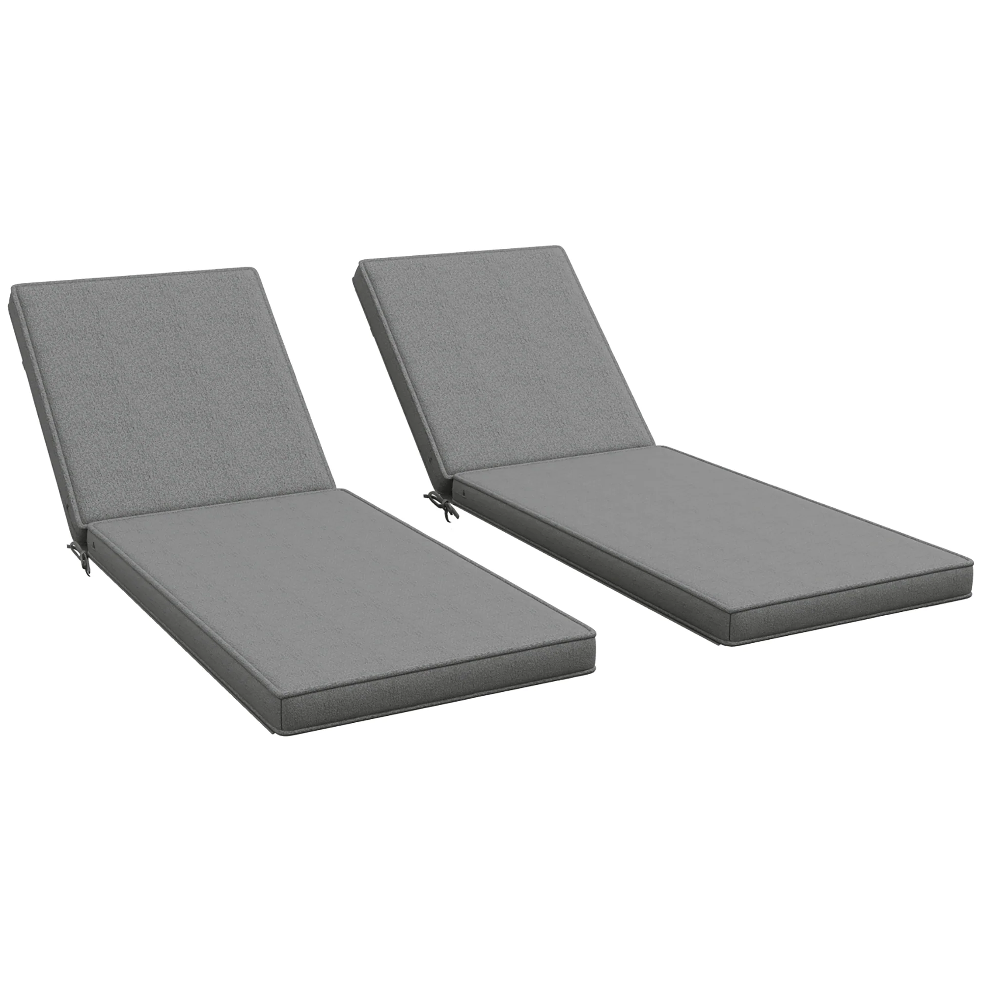 2-Piece Chaise Lounge Cushions, 72" x 21" x 3", Gray - Image 12