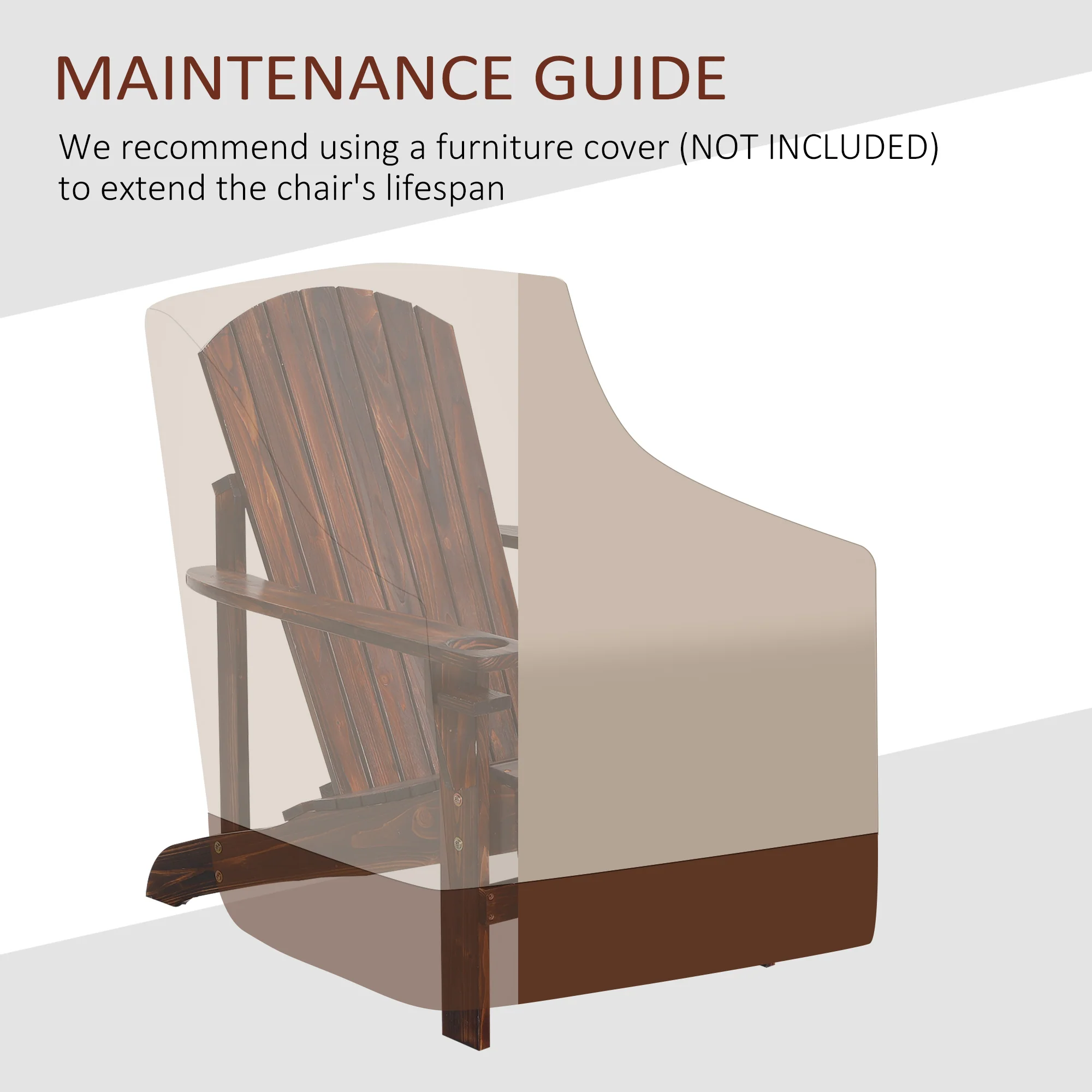 Classic Adirondack Muskoka Chairs, Garden Deck Chair with Cup Holder for Patio, Brown - Image 11