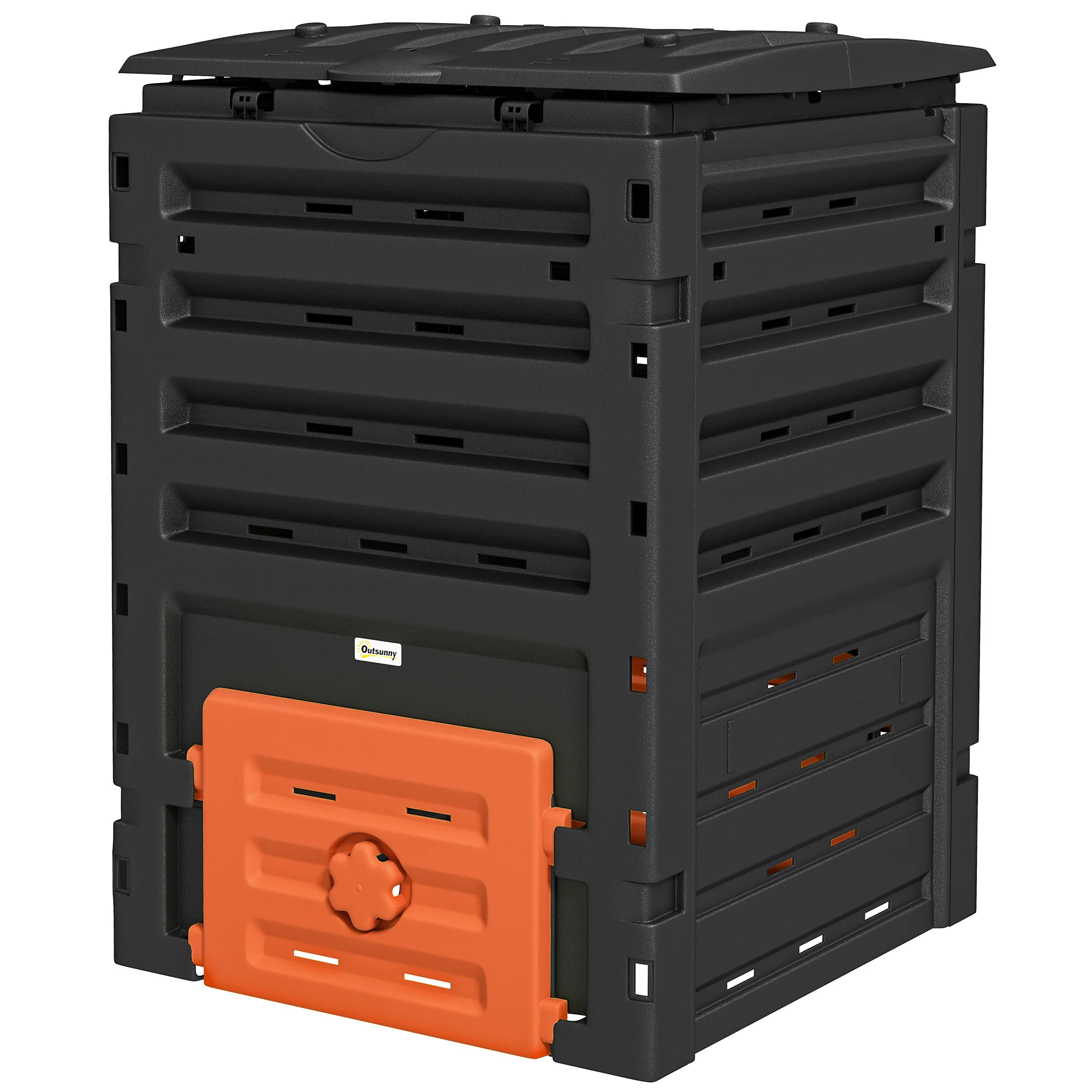 120 Gallon Compost Bin with 80 Vents & 2 Doors, Orange - Image 2