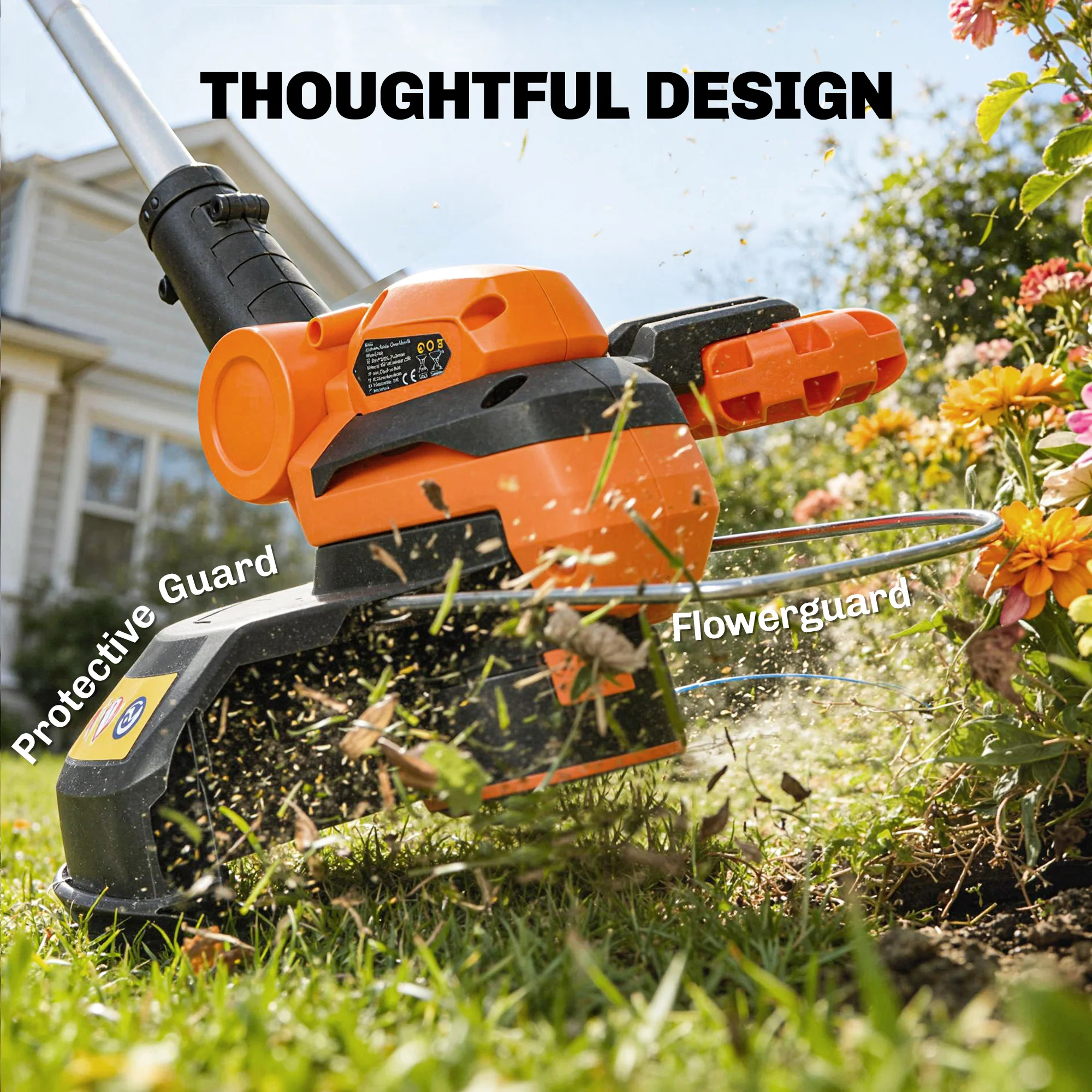 Cordless 2-in-1 Grass Trimmer & Edger with 2x4.0Ah Batteries, 25cm Cut - Image 11