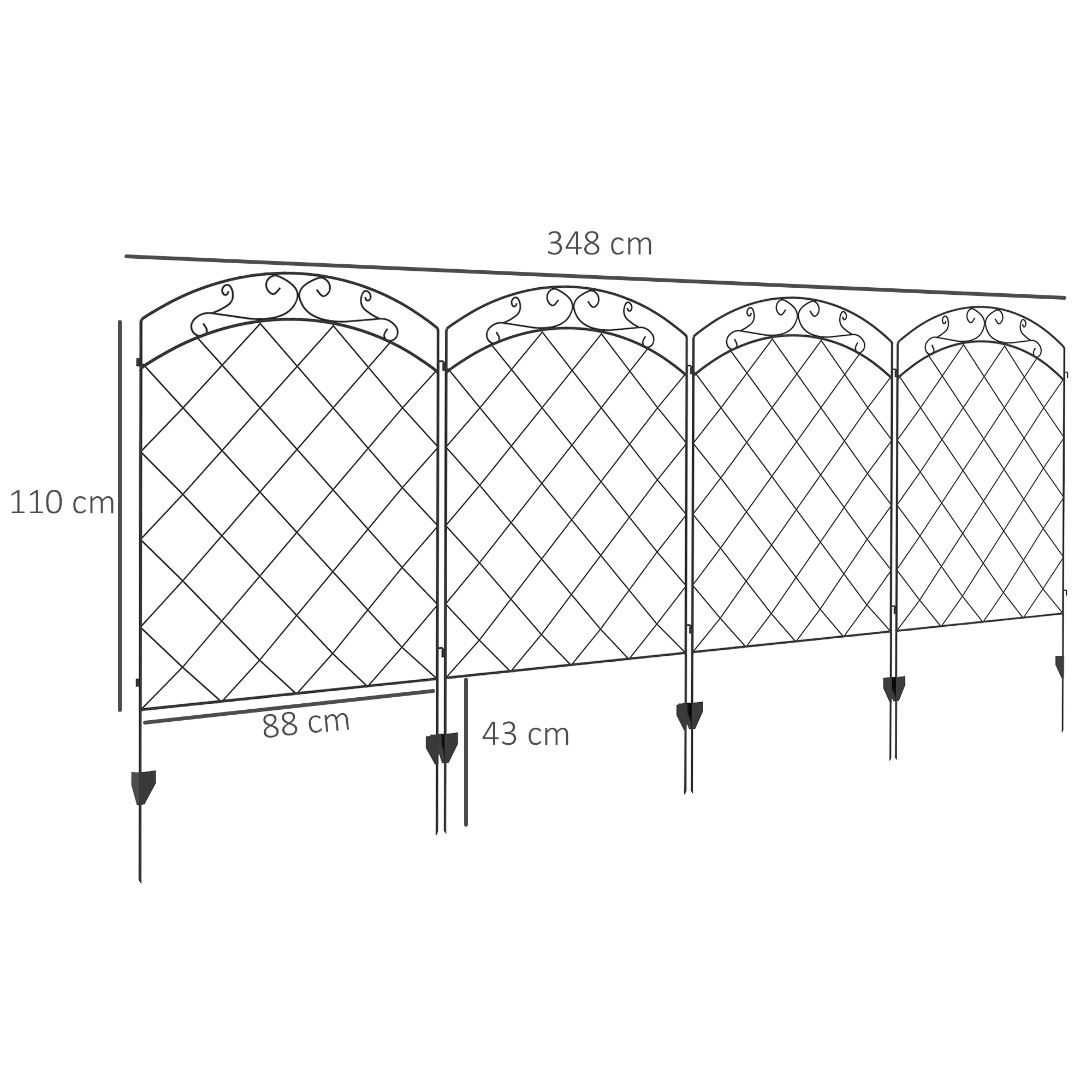 4PCs Rustproof Steel Wire Landscape Flower Bed Border, Decorative Garden Fencing, Swirls - Image 5
