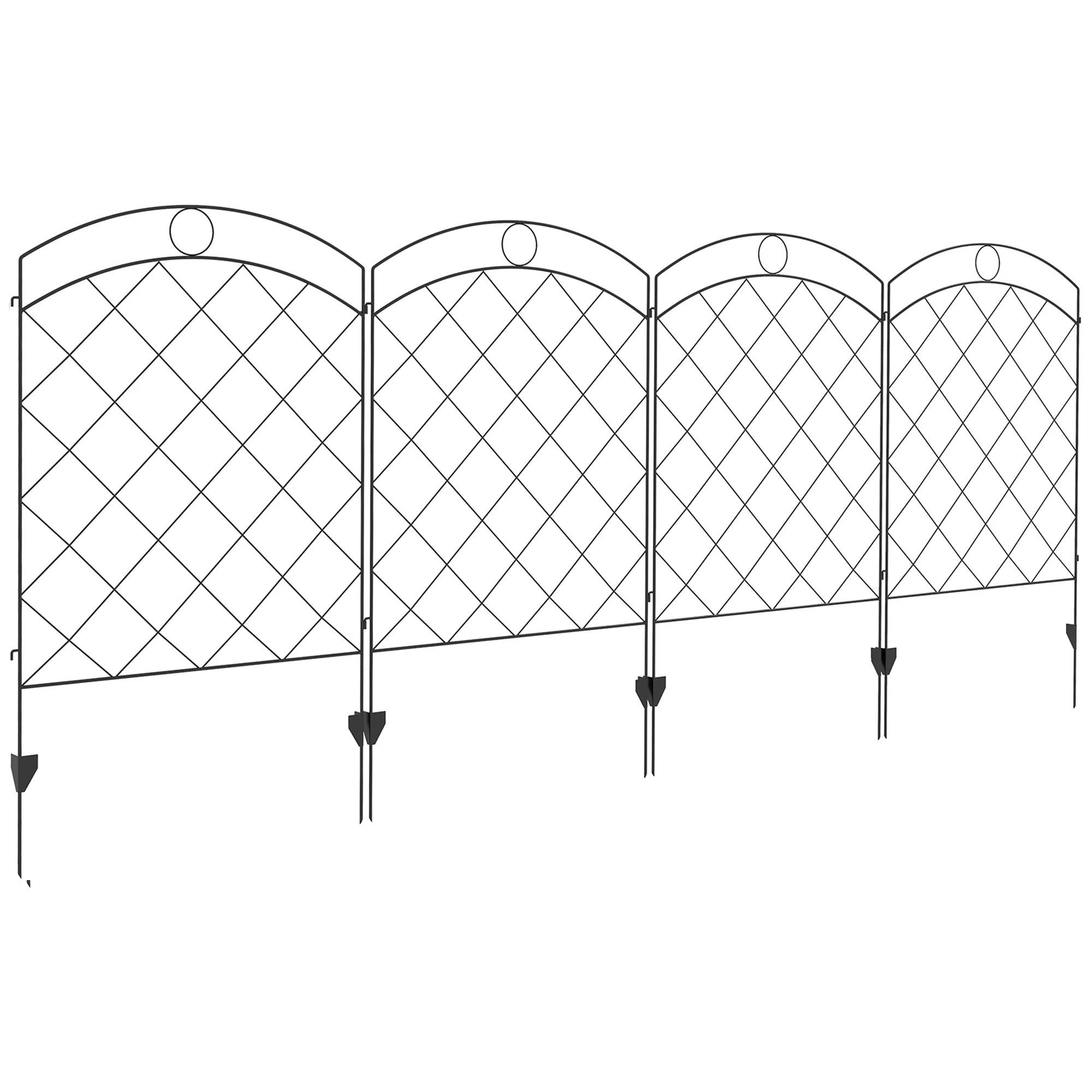 4PCs Rustproof Steel Wire Landscape Flower Bed Border, Decorative Garden Fencing, Black - Image 12