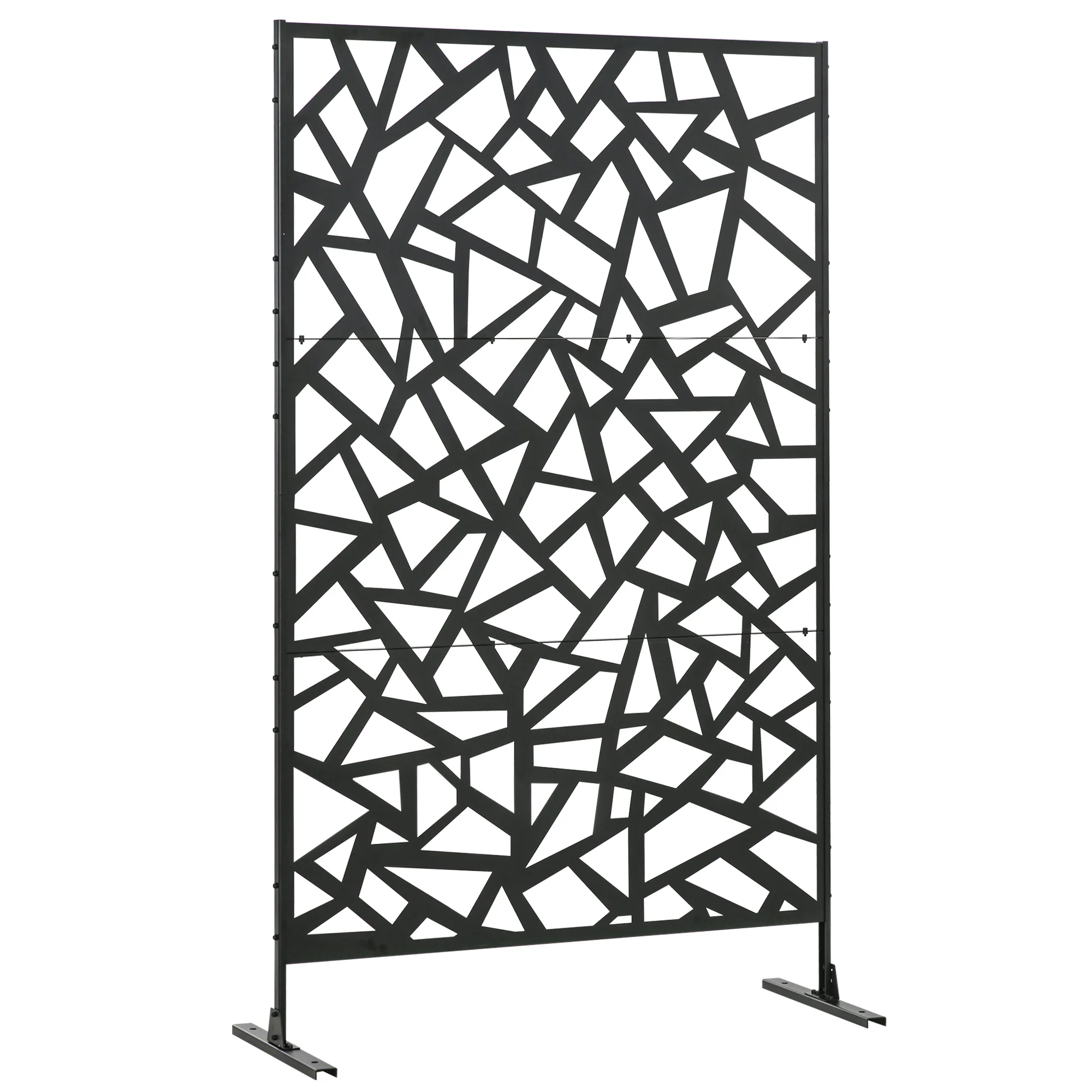 6.5FT Decorative Privacy Screen with Expansion Screws for Garden Pool Hot Tub, Irregular Figure