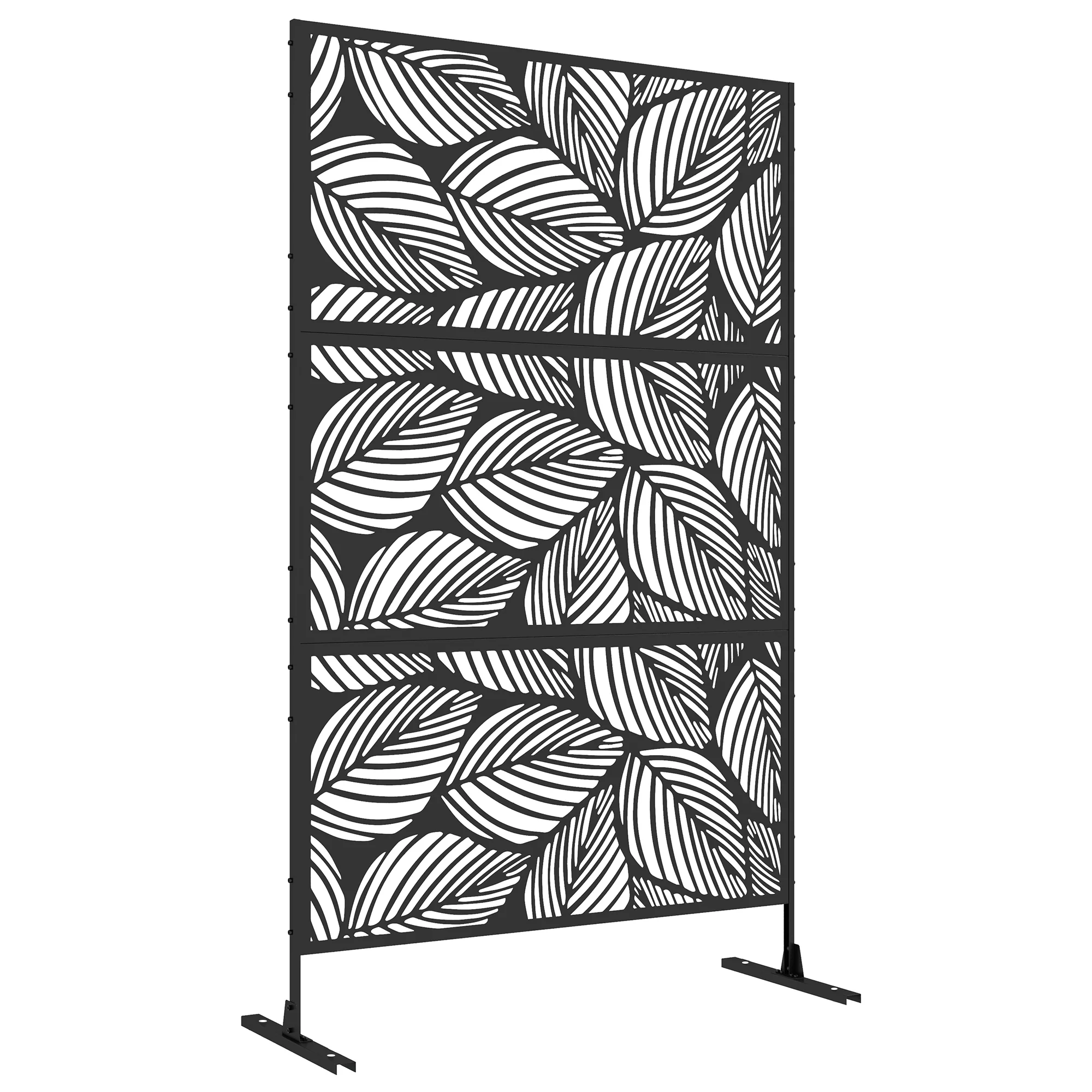 6.5FT Decorative Privacy Screen with Expansion Screws for Garden Pool Hot Tub, Leaf Style