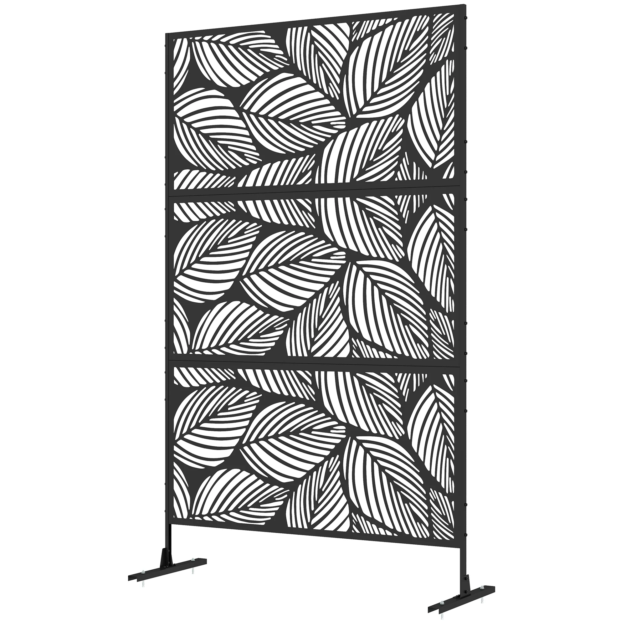 6.5FT Decorative Privacy Screen with Expansion Screws for Garden Pool Hot Tub, Leaf Style - Image 2
