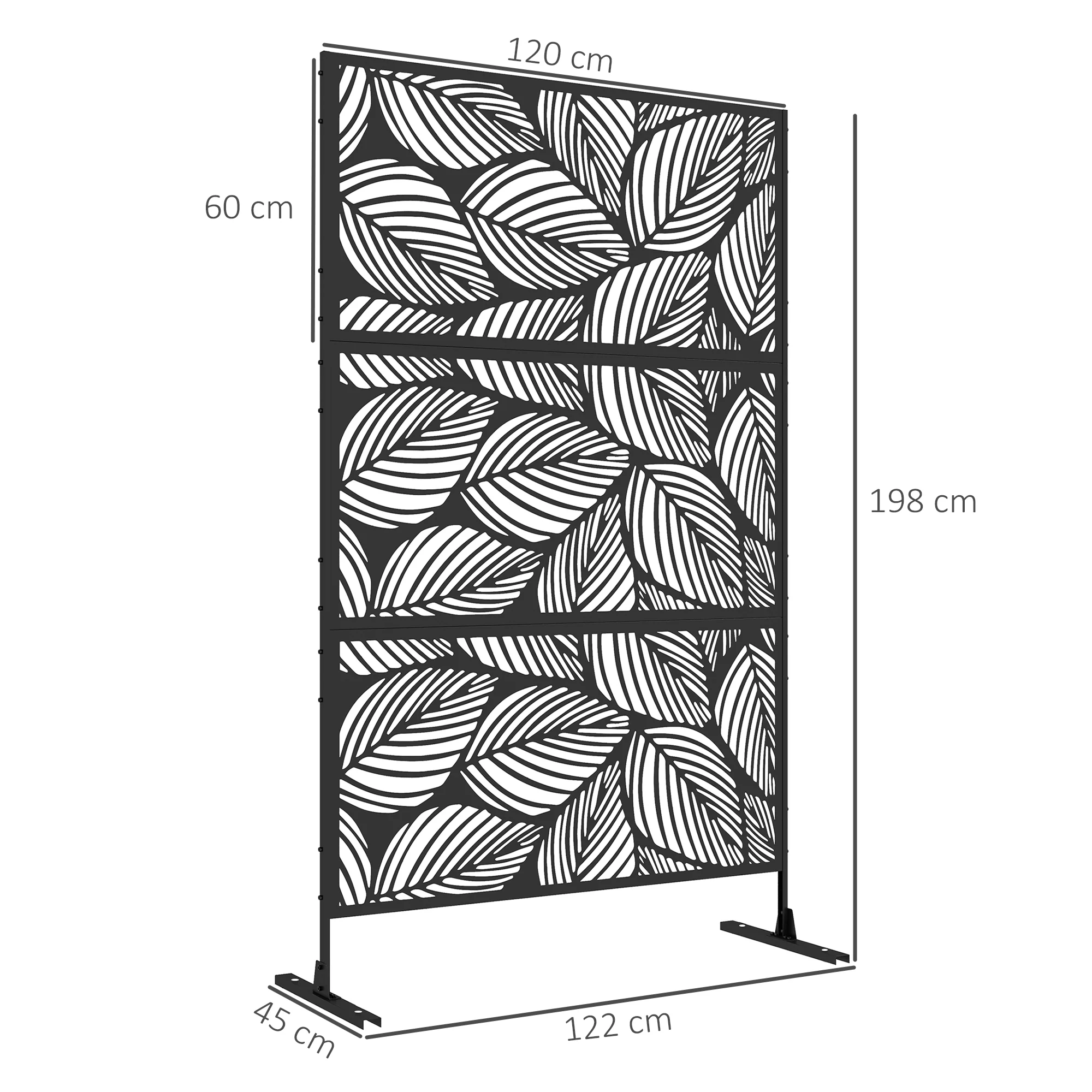 6.5FT Decorative Privacy Screen with Expansion Screws for Garden Pool Hot Tub, Leaf Style - Image 5