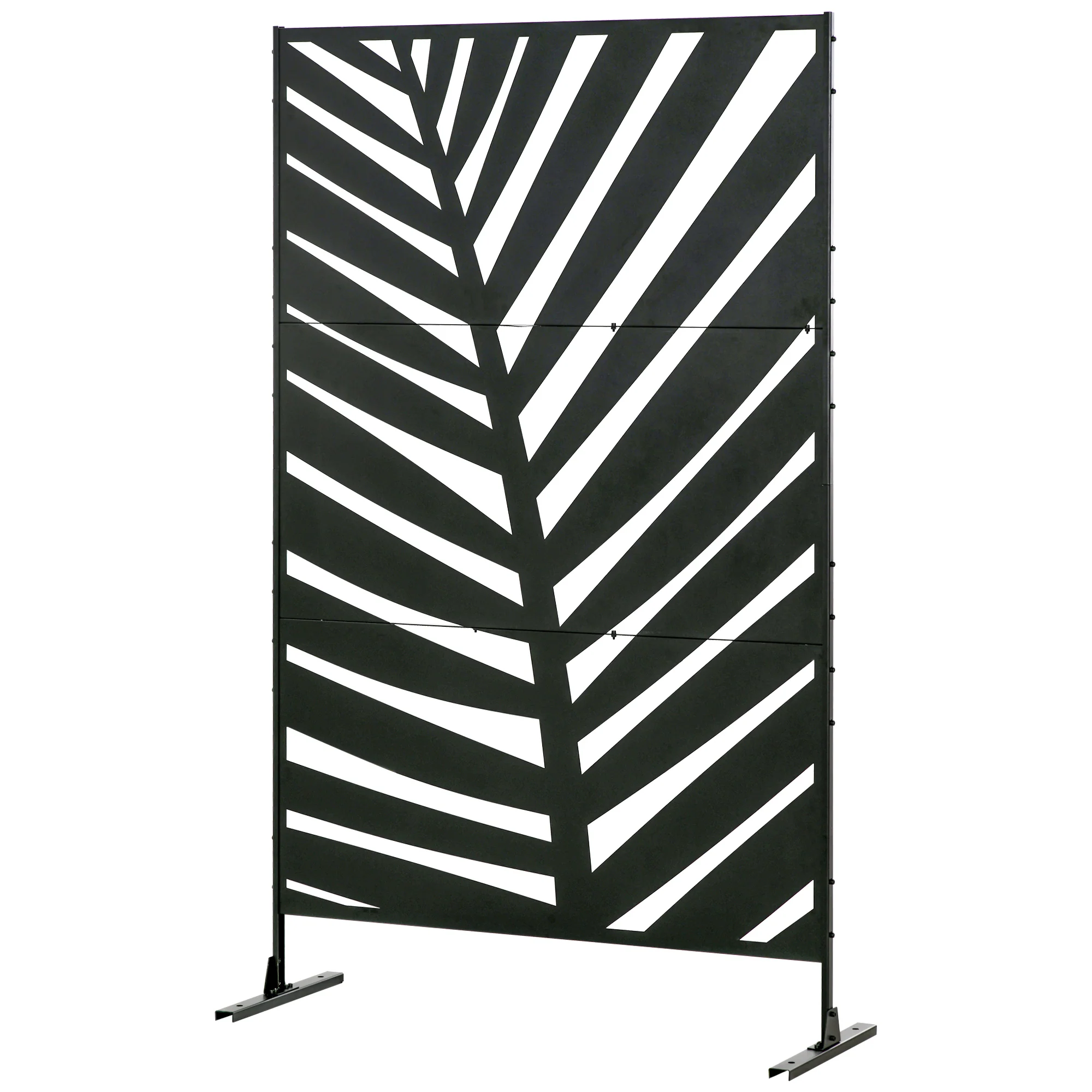 6.5FT Decorative Privacy Screen with Expansion Screws for Garden Pool Hot Tub, Banana Leaf Style - Image 2