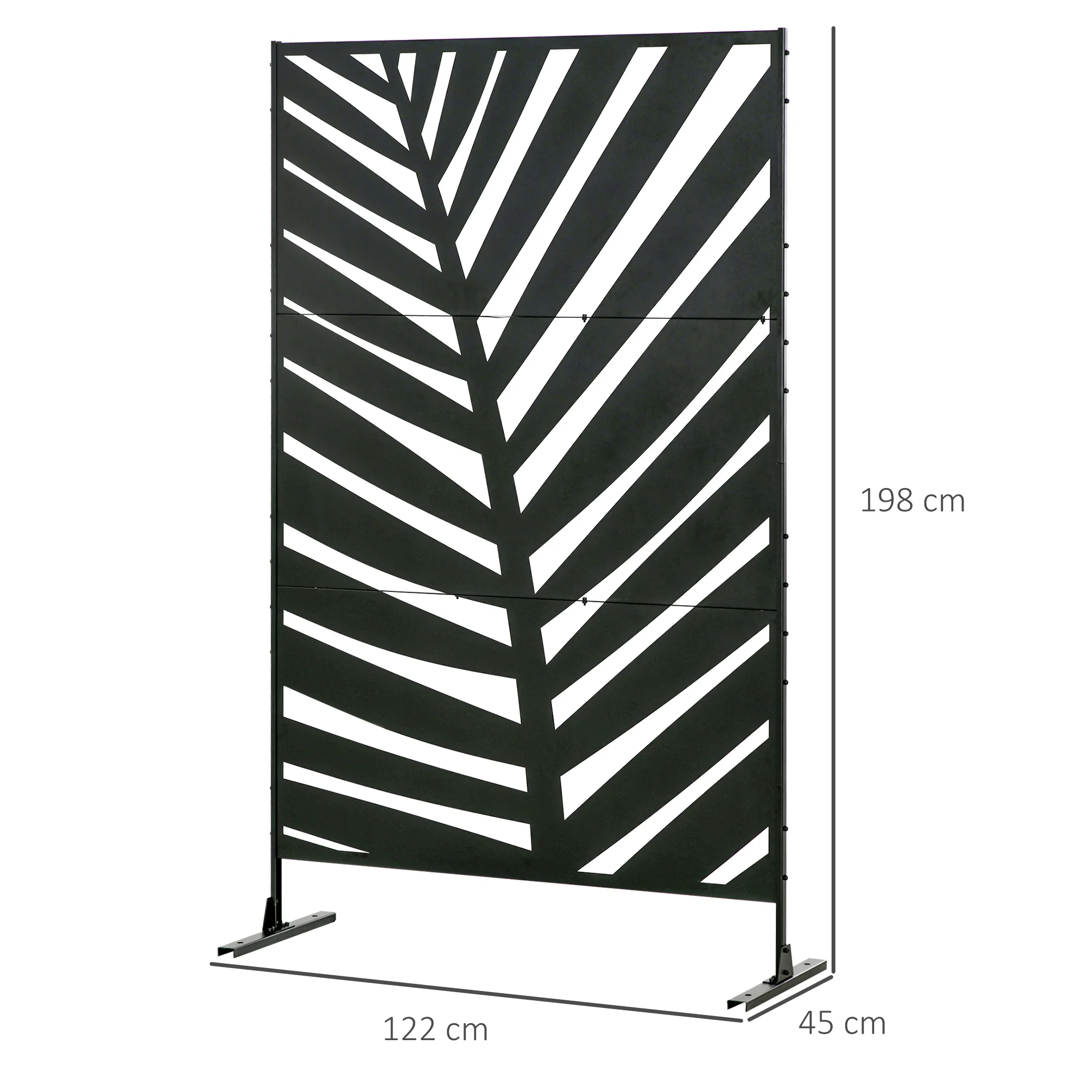 6.5FT Decorative Privacy Screen with Expansion Screws for Garden Pool Hot Tub, Banana Leaf Style - Image 5