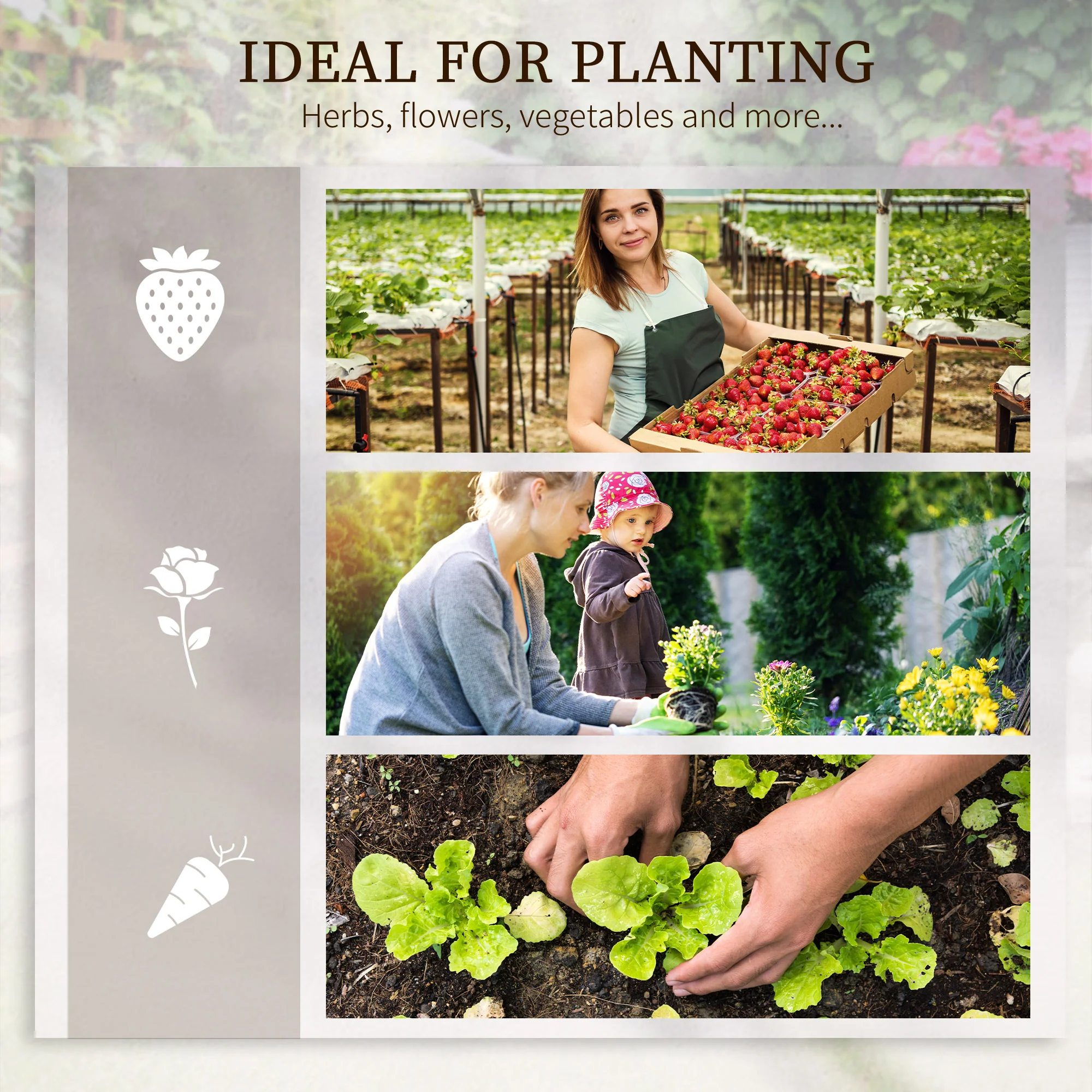 DIY 5-Box Wooden Raised Garden Bed Kit with Open Bottom, Brown - Image 9