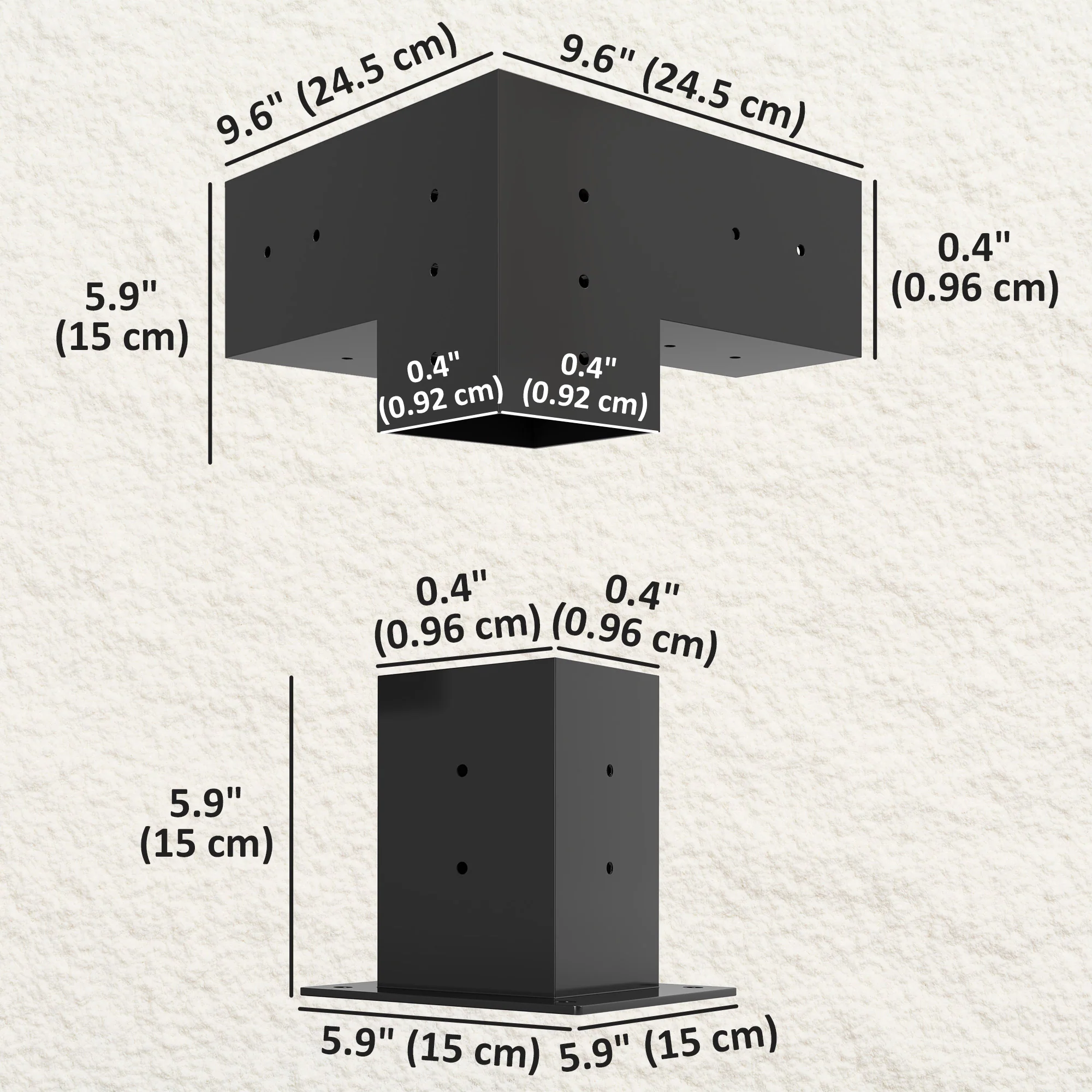 DIY Pergola Kit with 3-Way Corner Brackets and Post Base for 4"x4" Lumber, 8-Piece with Screws - Image 5