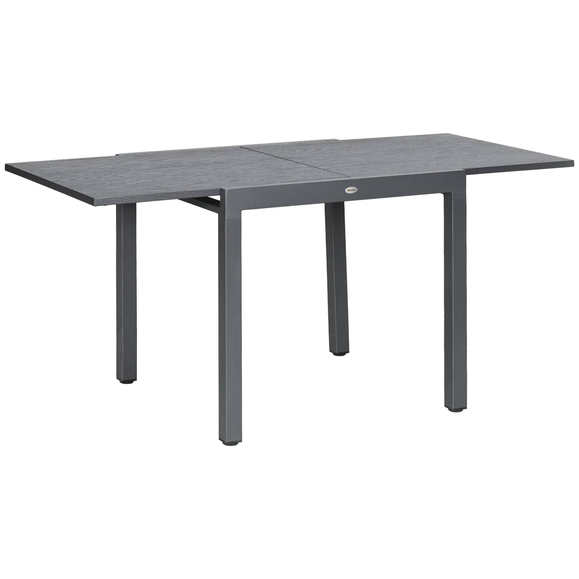 31.5"-63" Extendable Outdoor Dining Table for 4-6 with Aluminium Frame, Dark Grey
